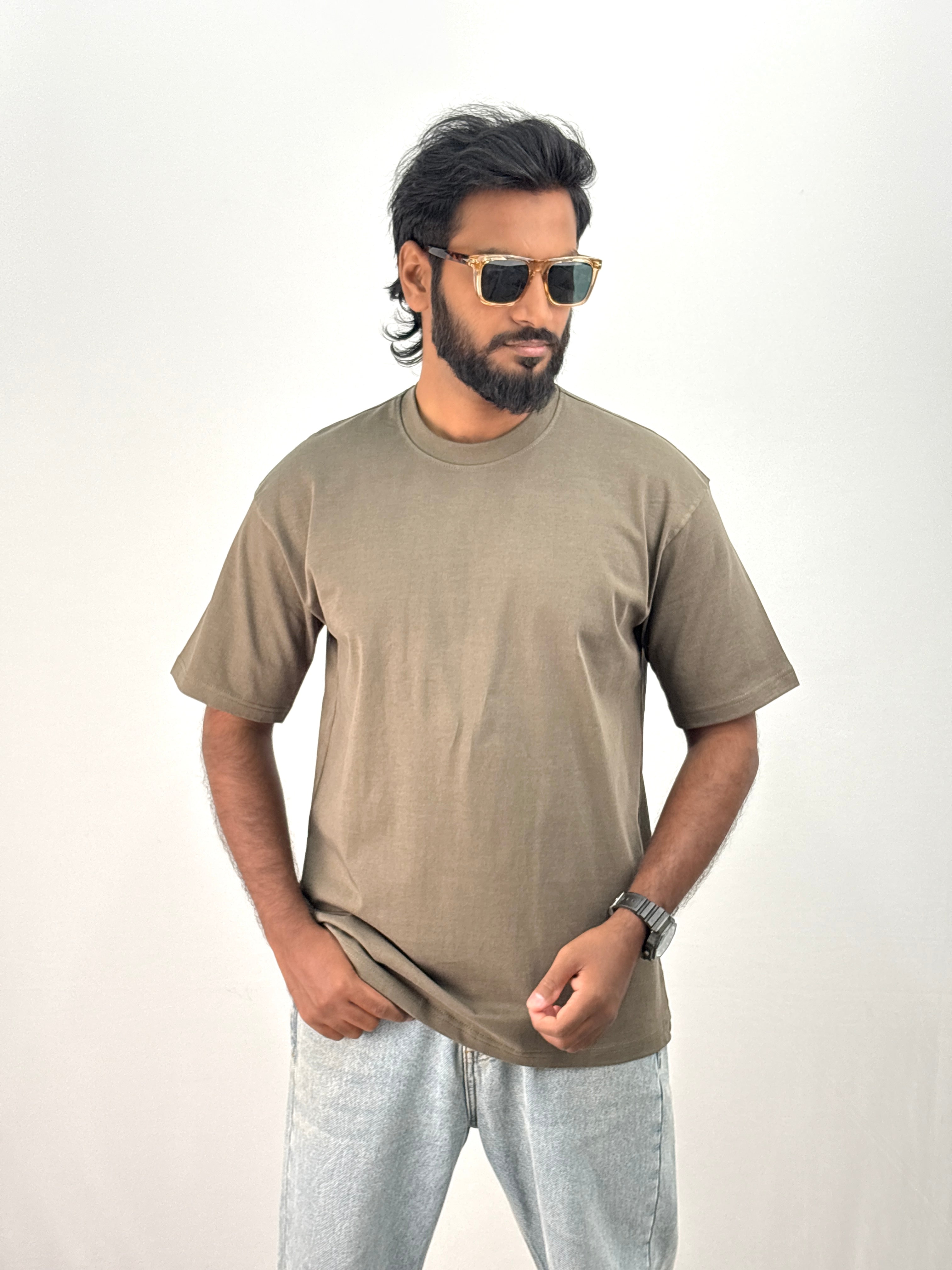 Grey Plain Oversized T-Shirt