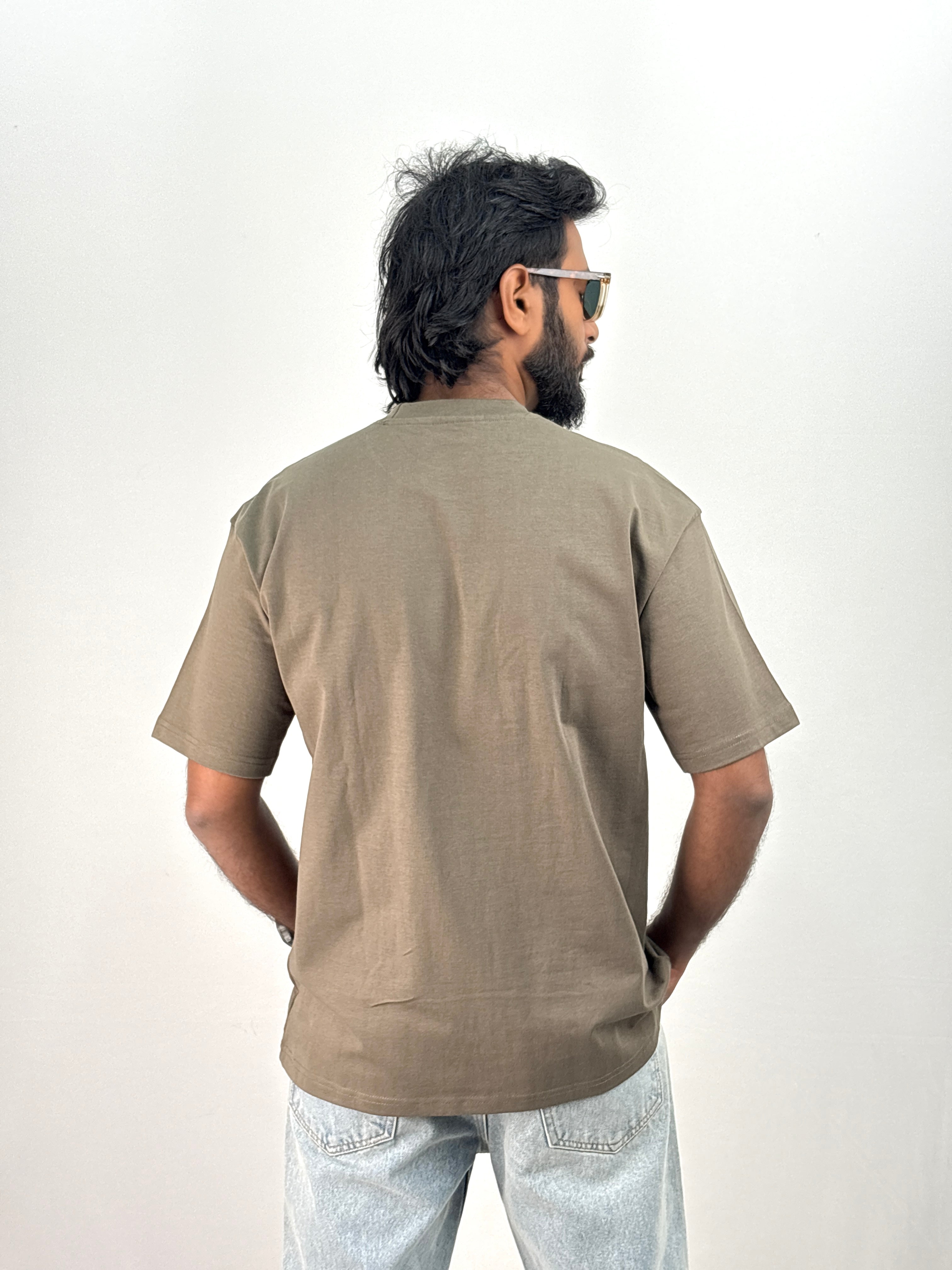 Grey Plain Oversized T-Shirt