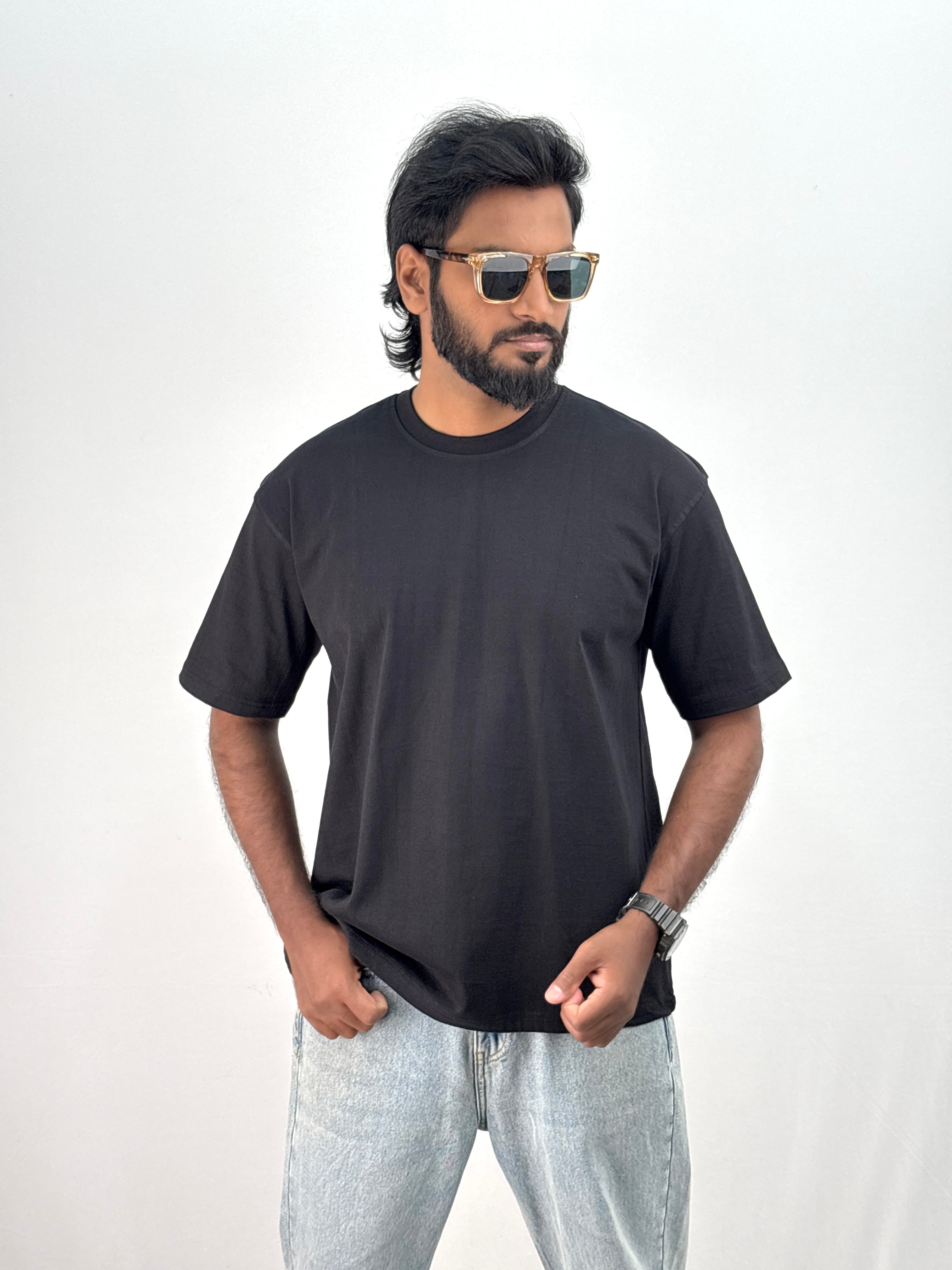 Black Plain Oversized T-Shirt