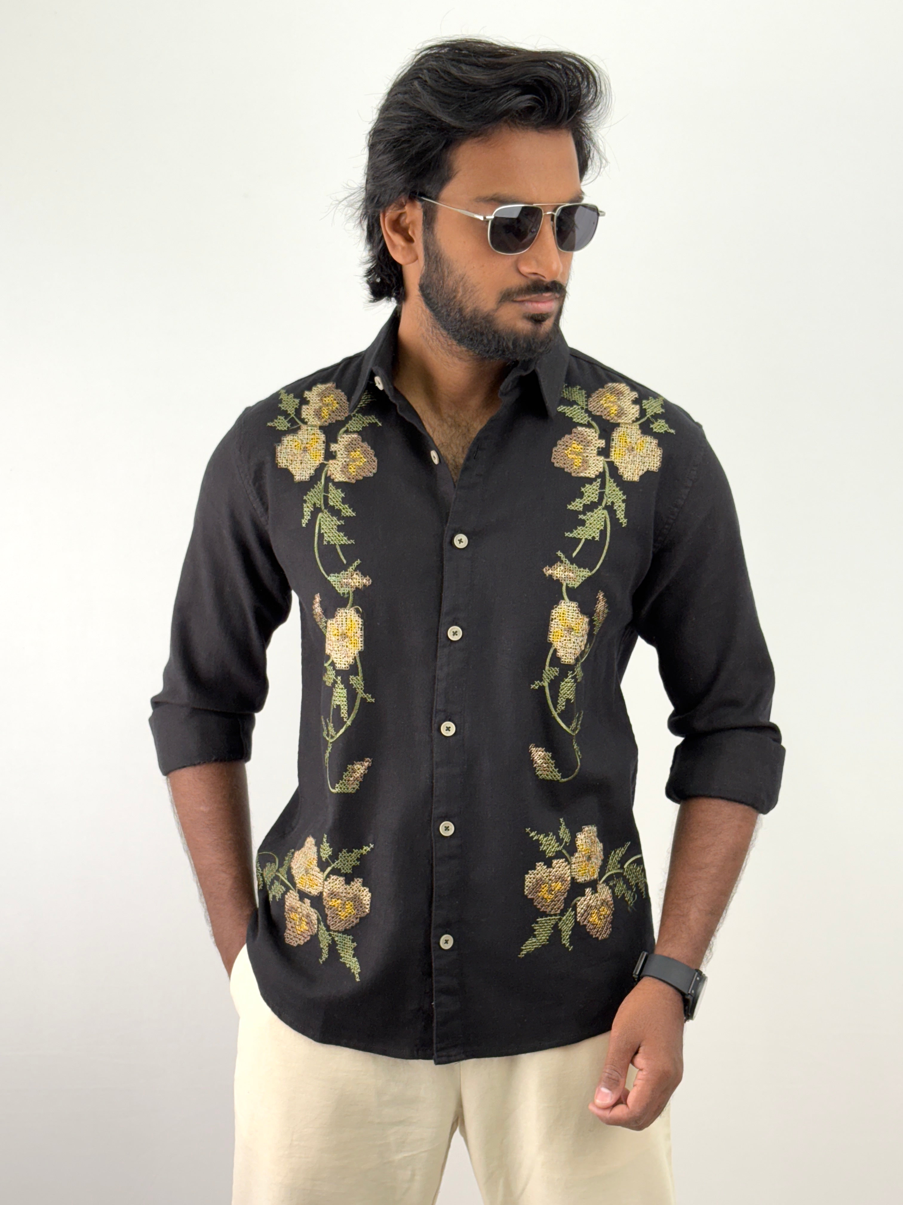 Black Embroidery Shirt
