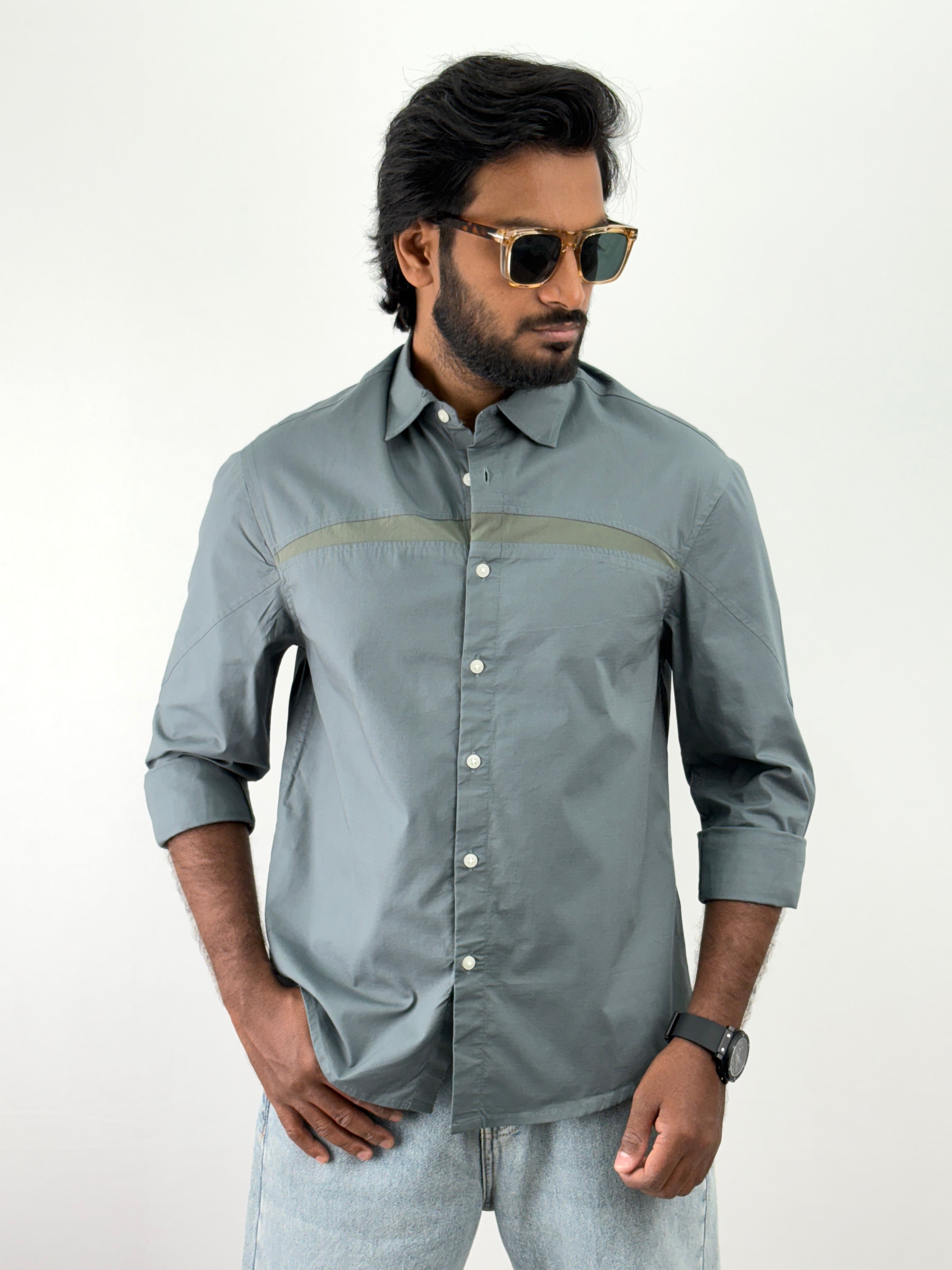 Teal Blue Oversized Shirt
