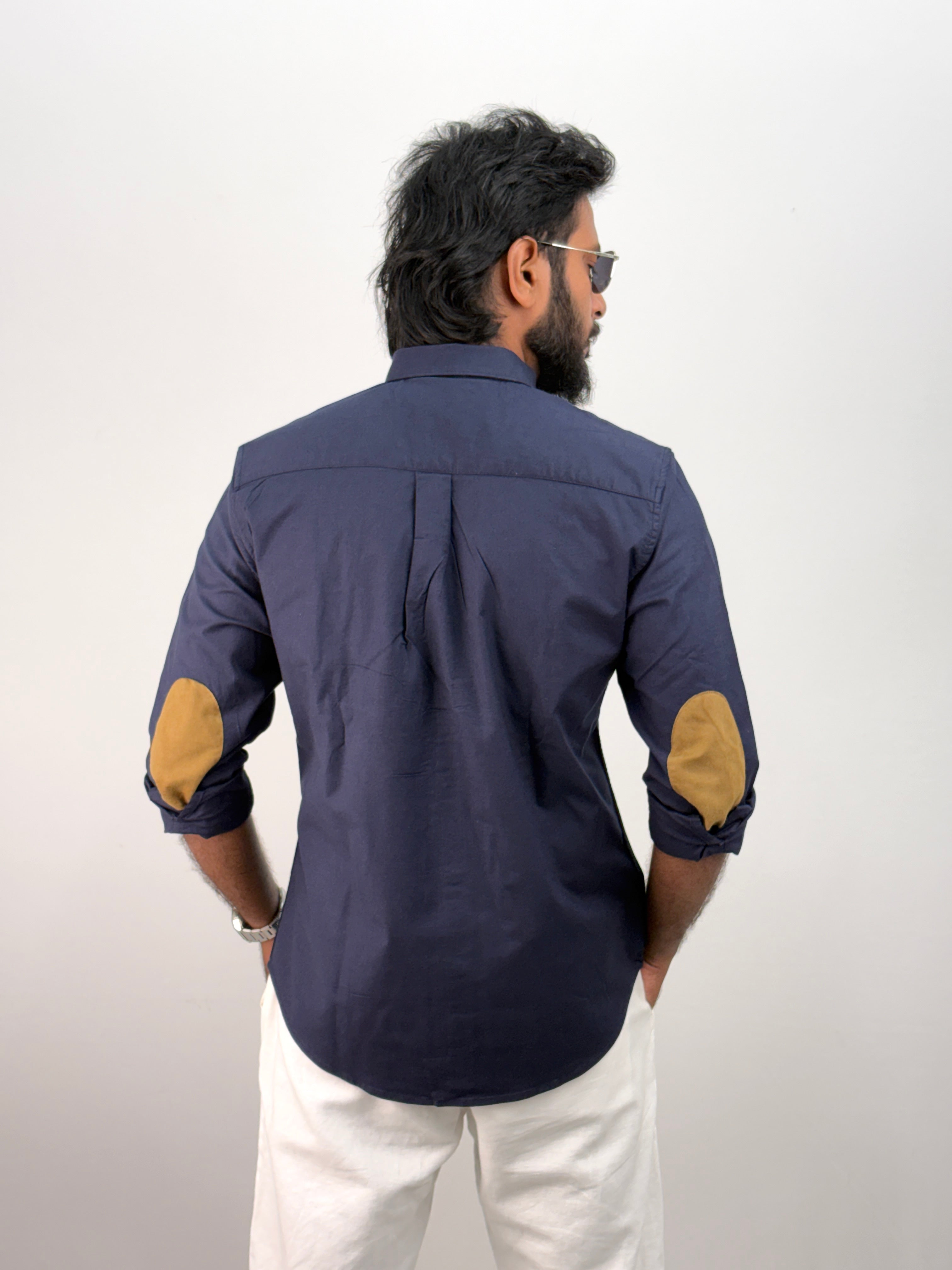 Navy Elbow Patch Shirt 1