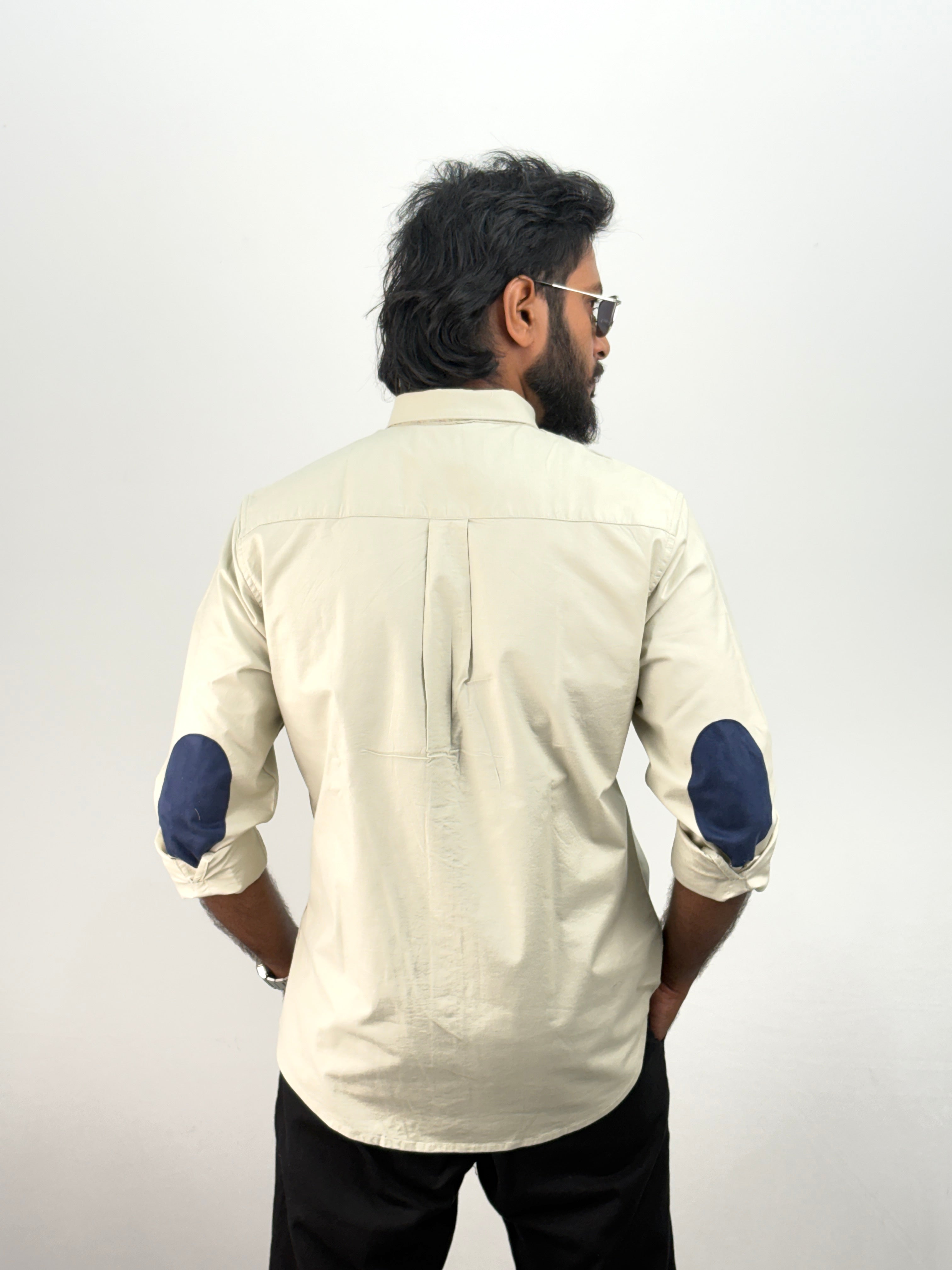 Grey Elbow Patch Shirt 1