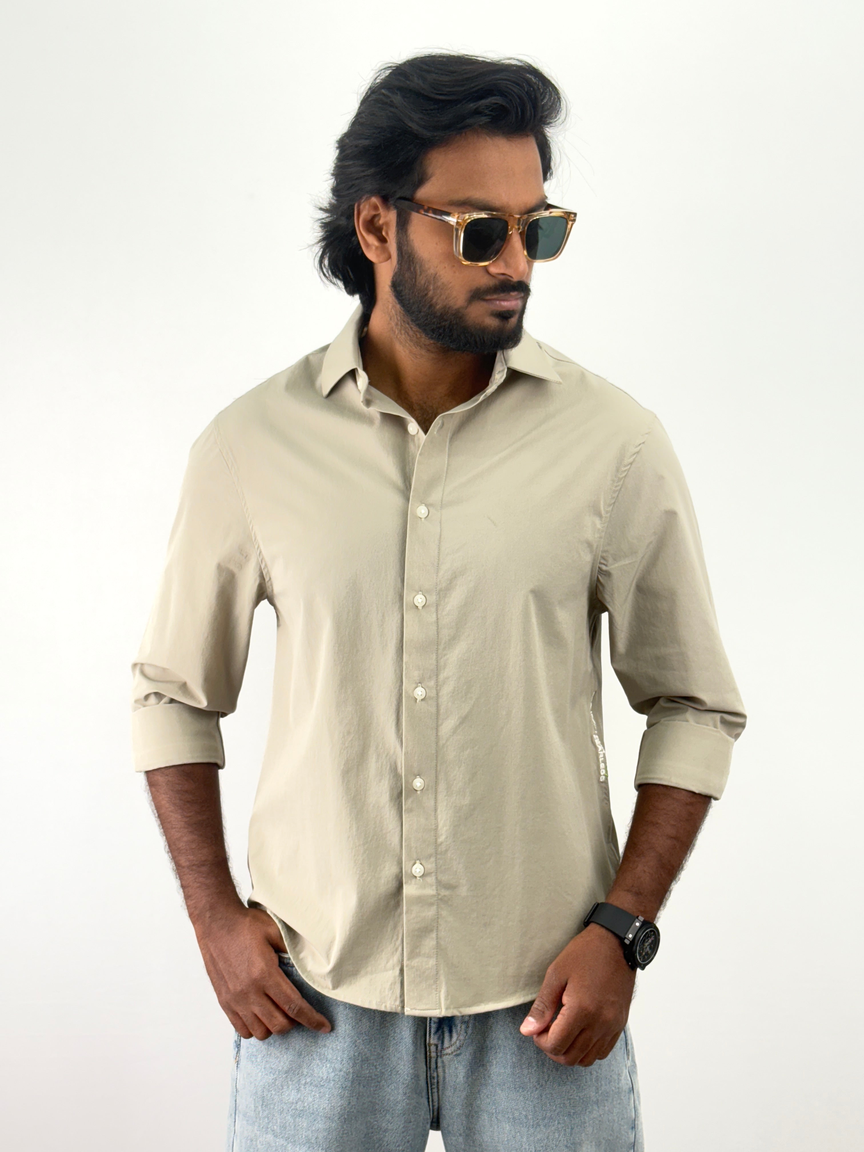 Dark Beige Oversized Shirt
