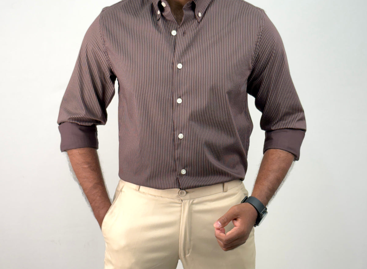 Brown IMP Stripe Shirt