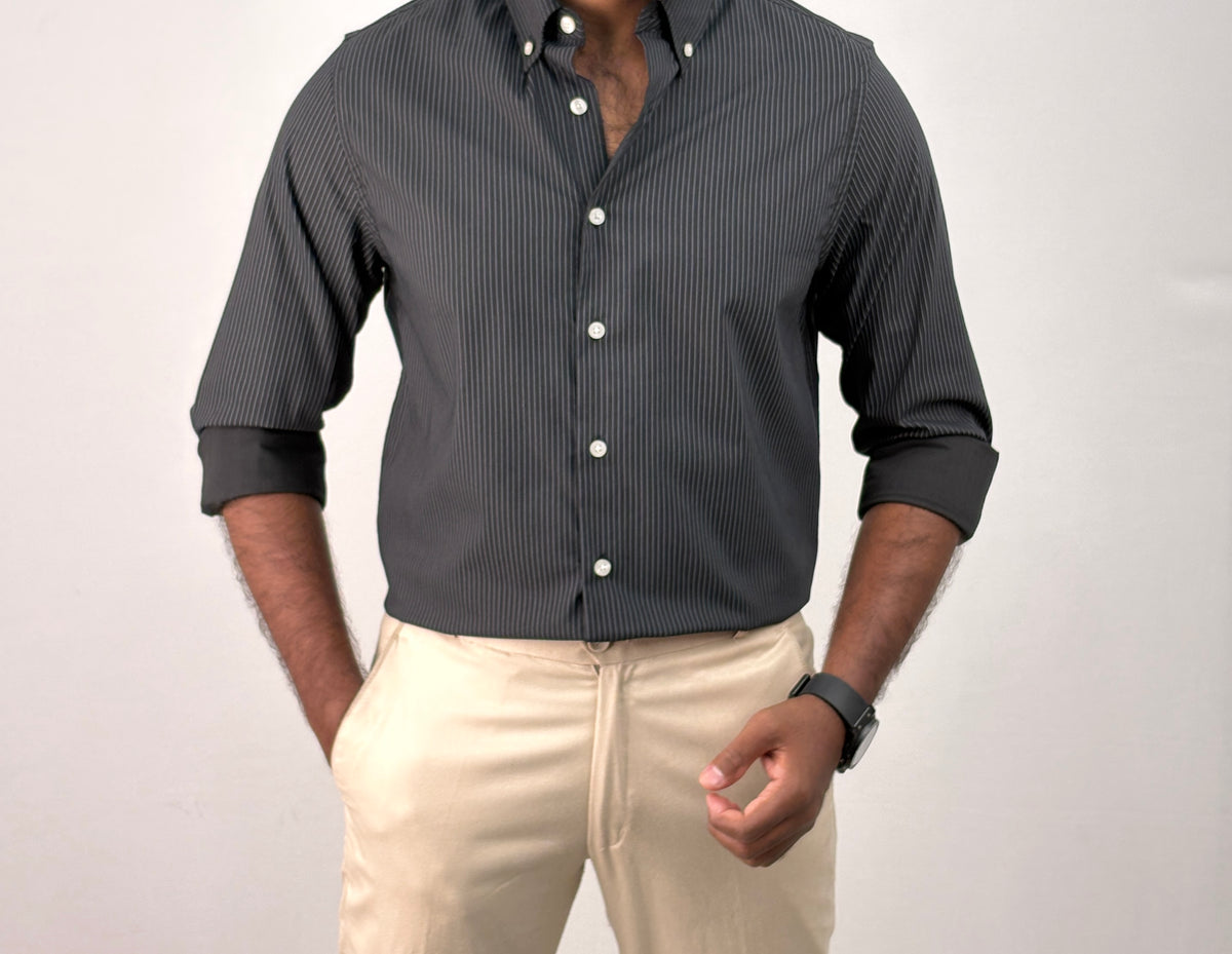 Black IMP Stripe Shirt