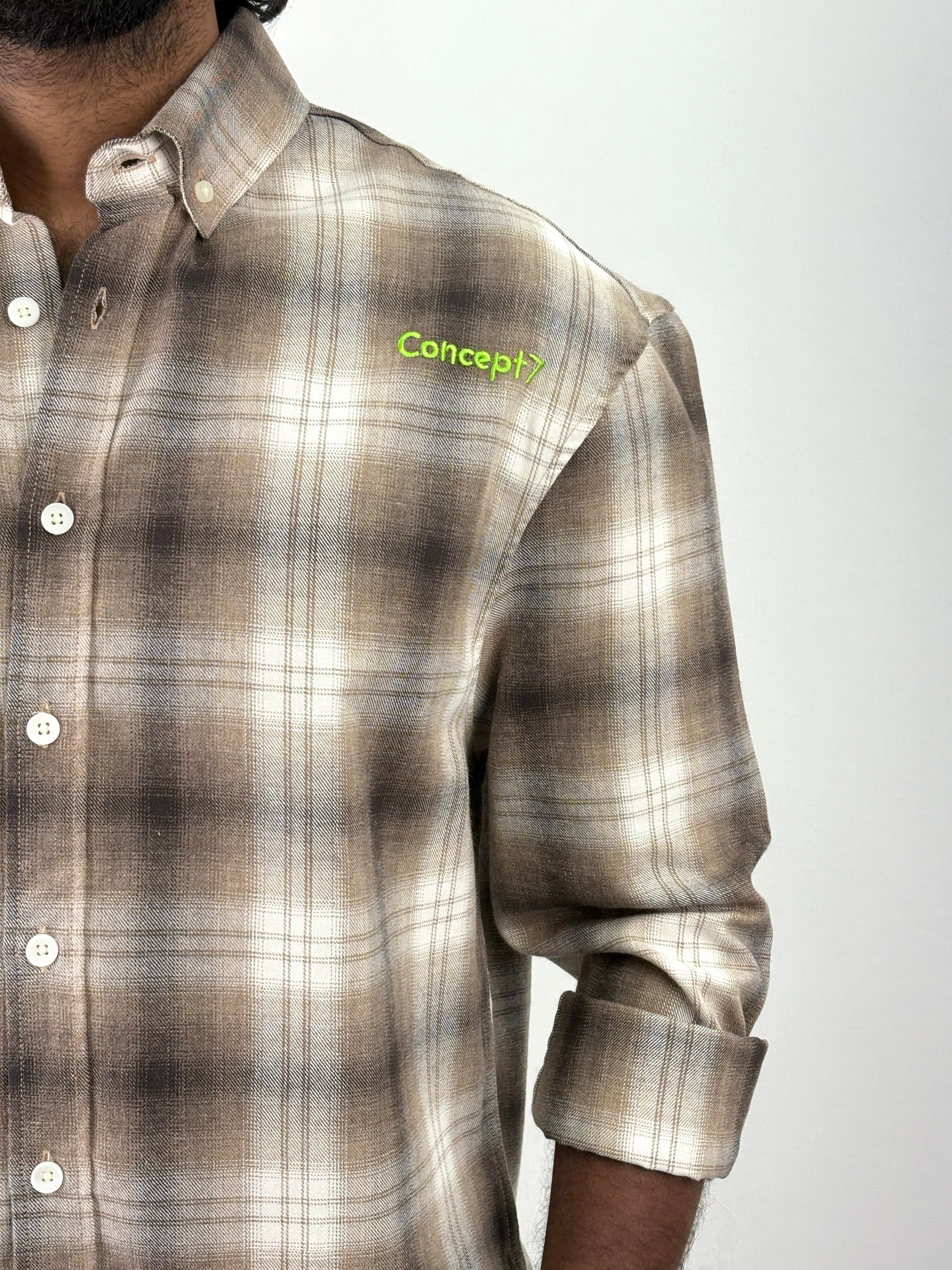 Brown Oversized Flannel Shirt