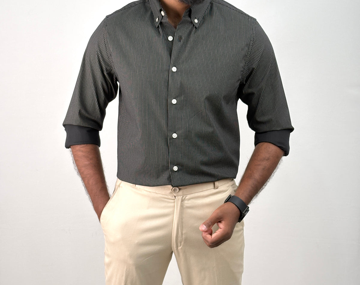 Dark Grey IMP Stripe Shirt
