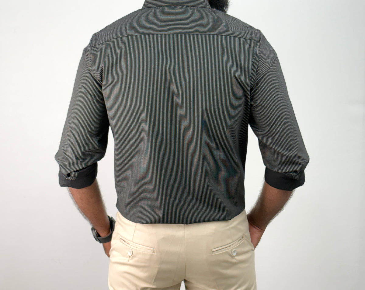 Dark Grey IMP Stripe Shirt