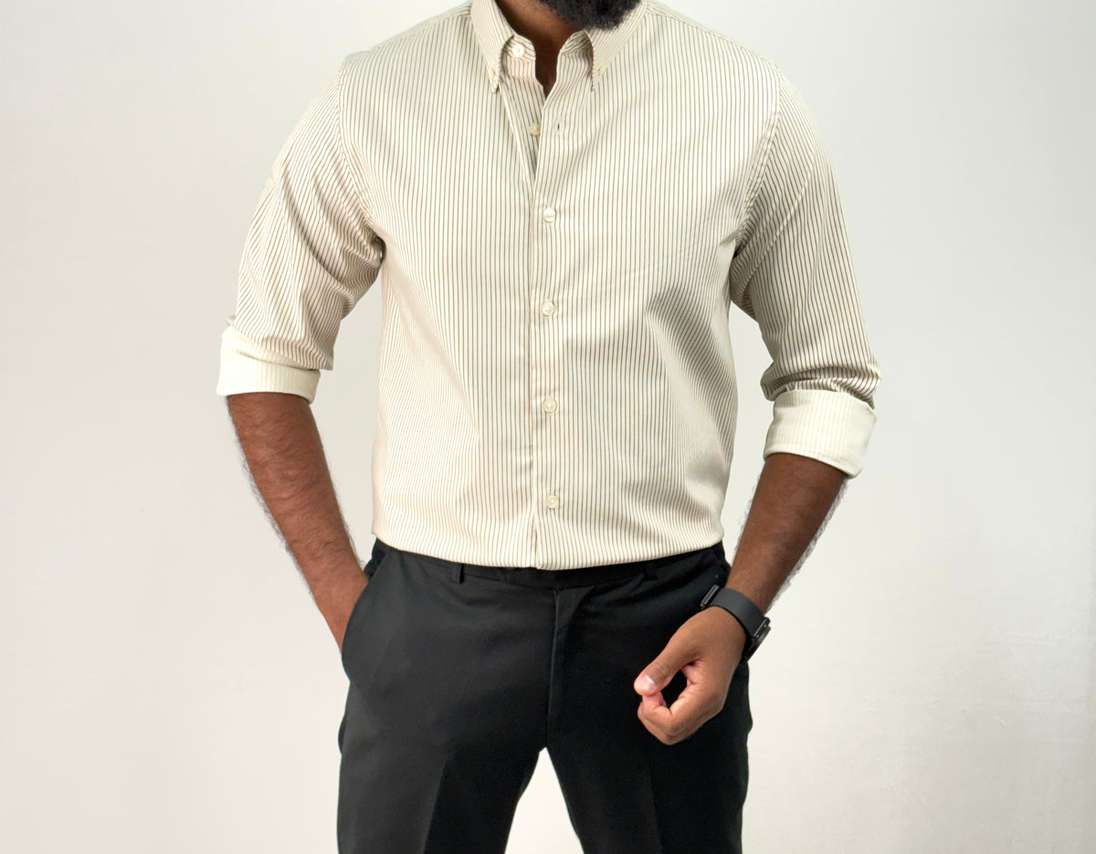 Beige IMP Stripe Shirt