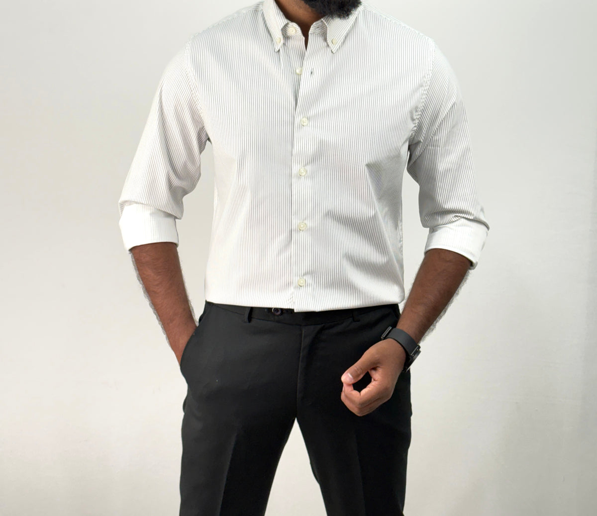 White IMP Stripe Shirt