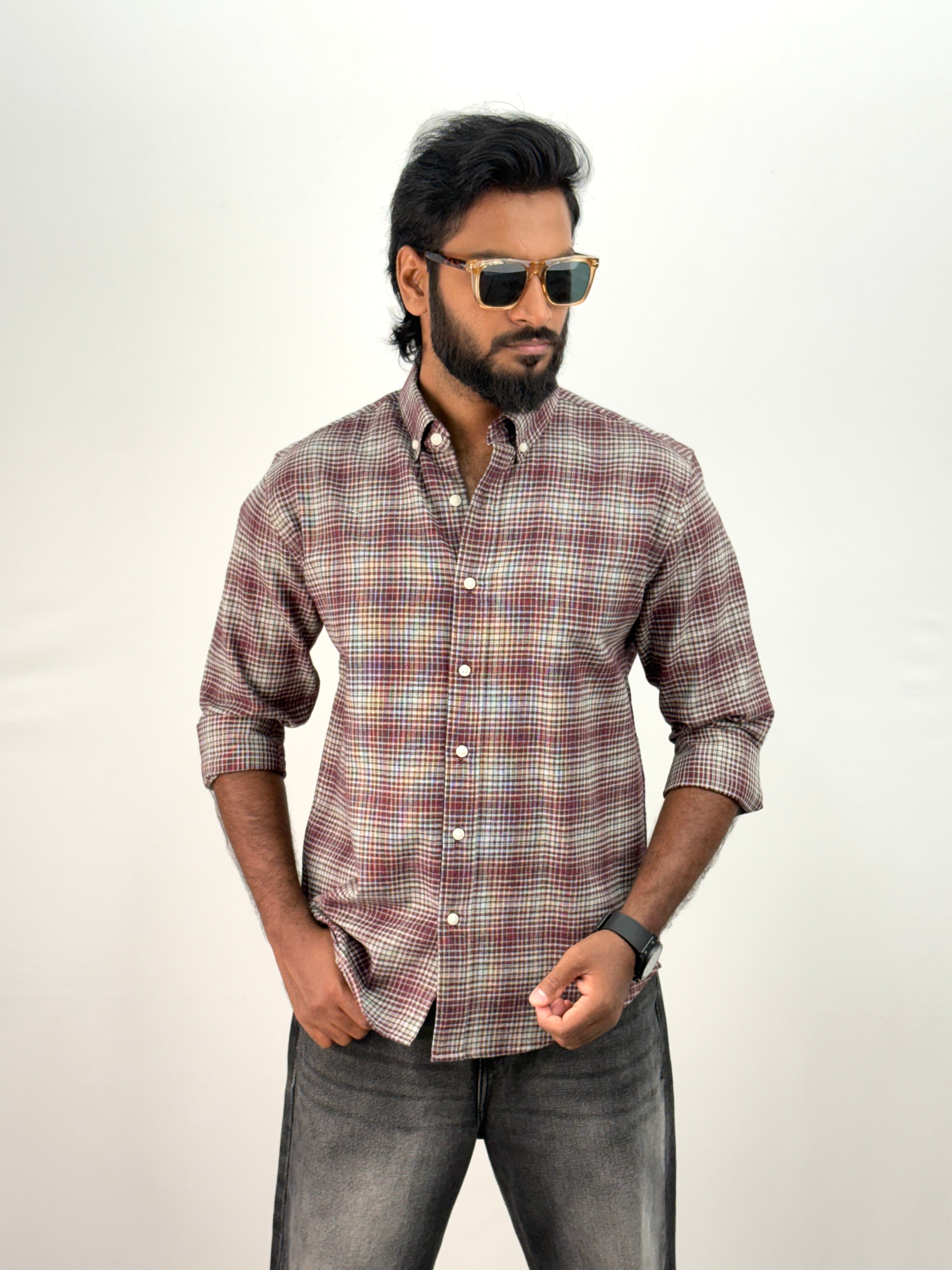 Maroon Flannel Shirt