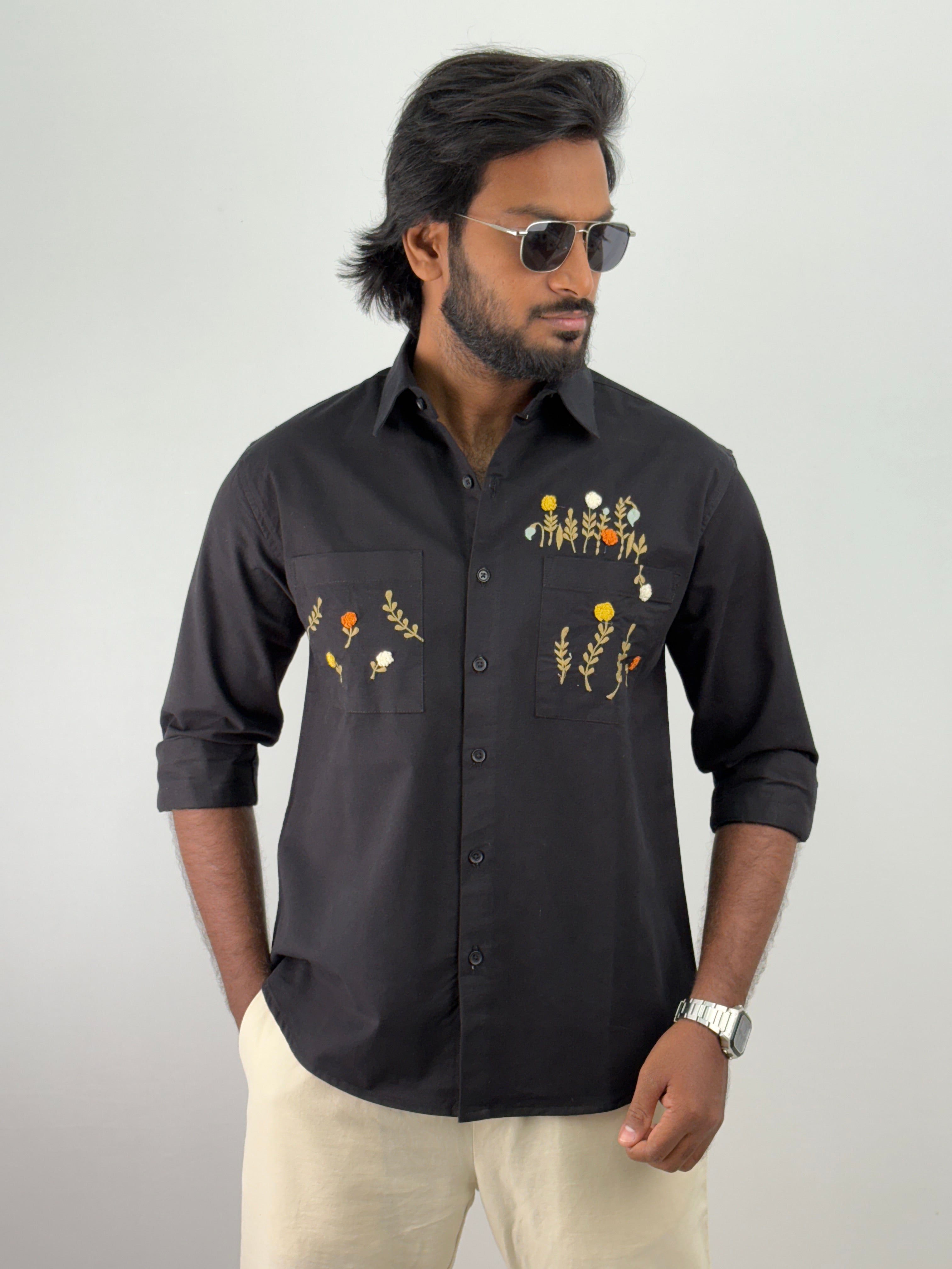 Black Embroidery Shirts