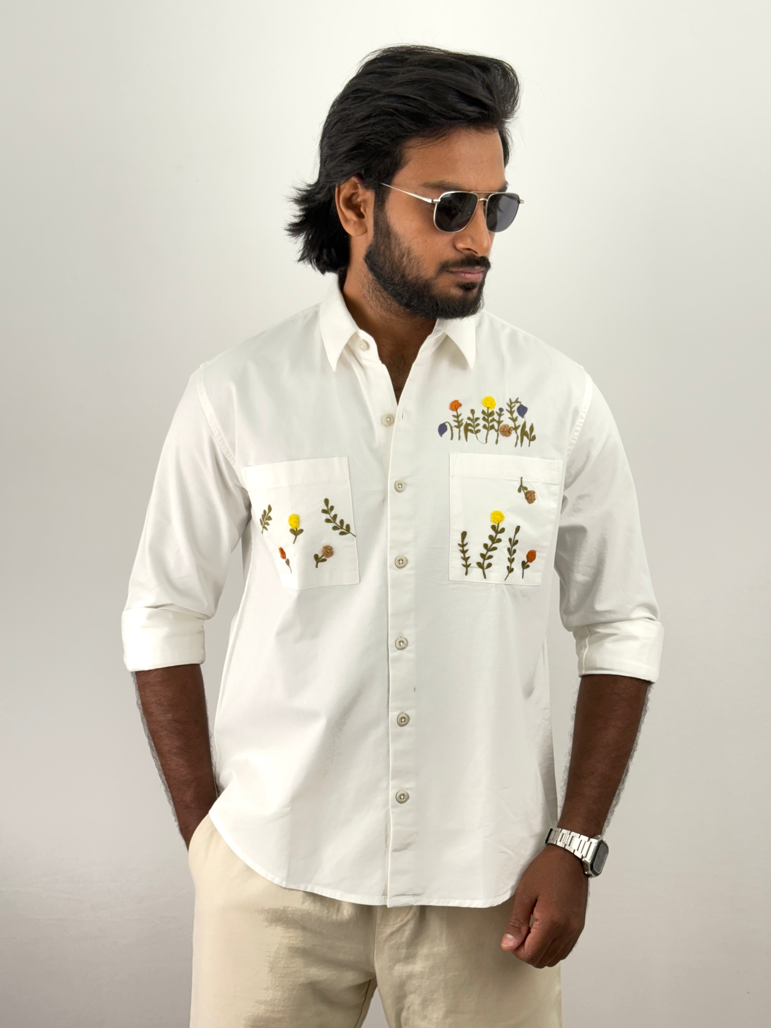 White Embroidery Shirts