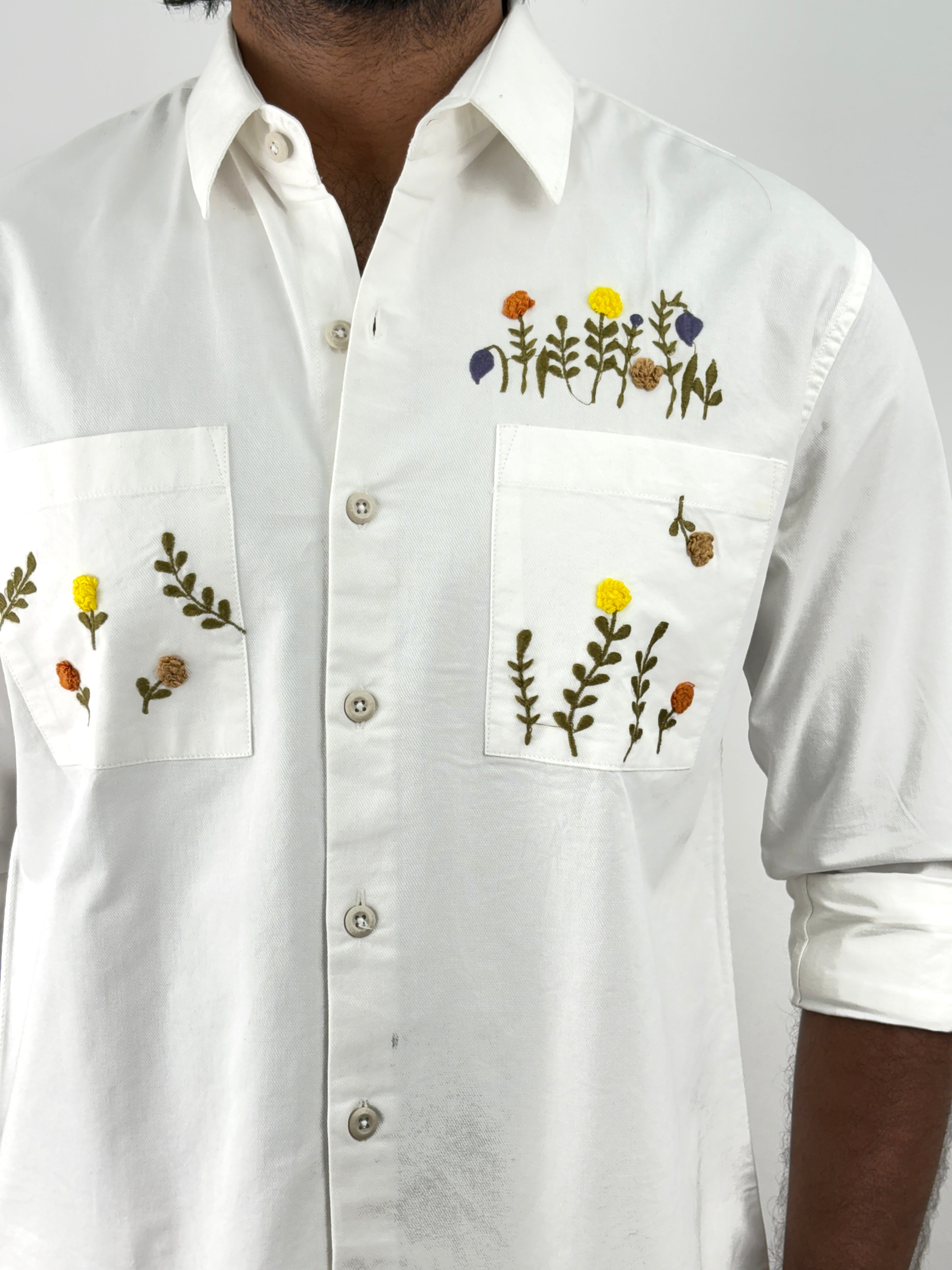 White Embroidery Shirts