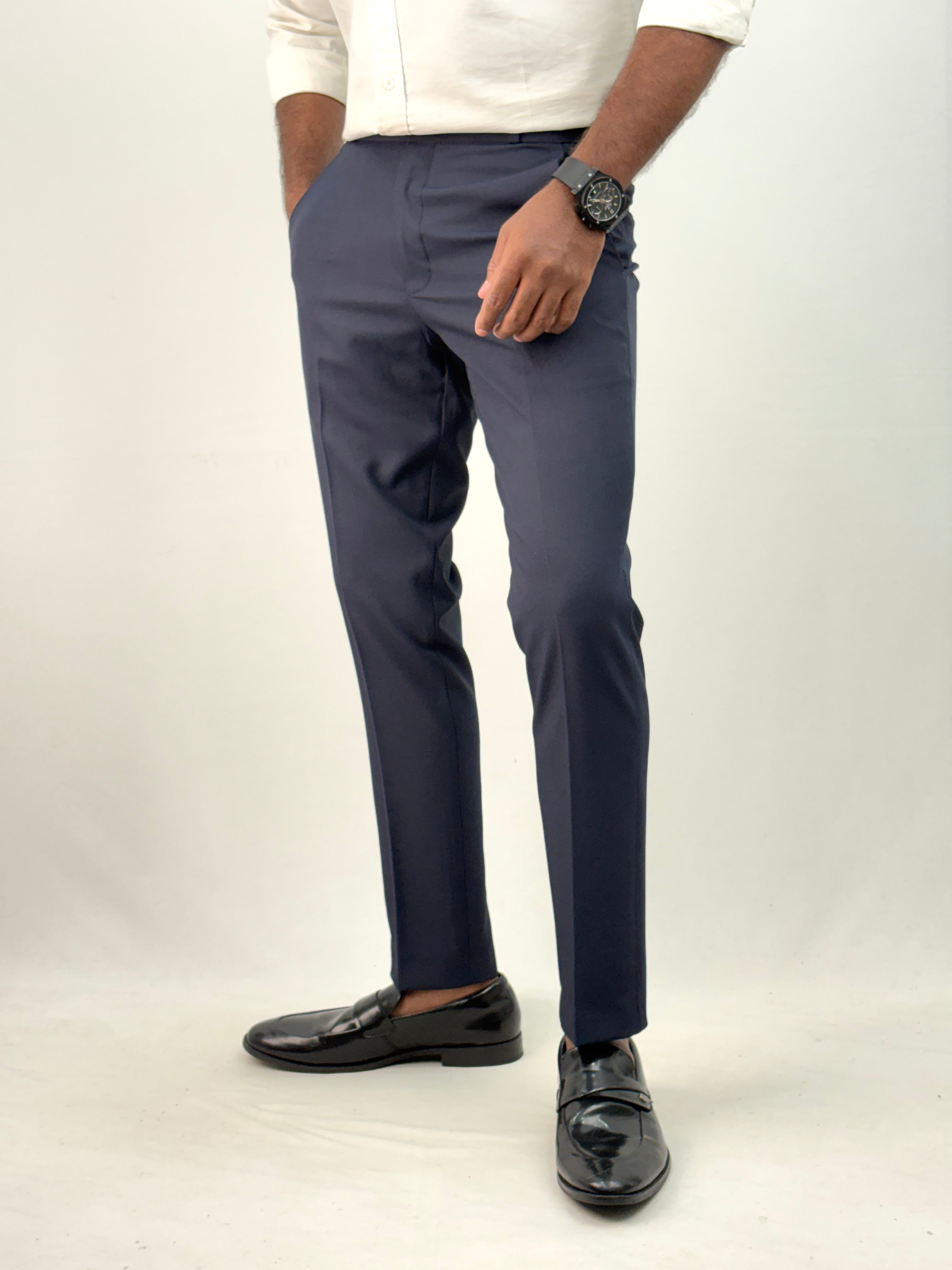 Navy Ankle Fit Formal Pant