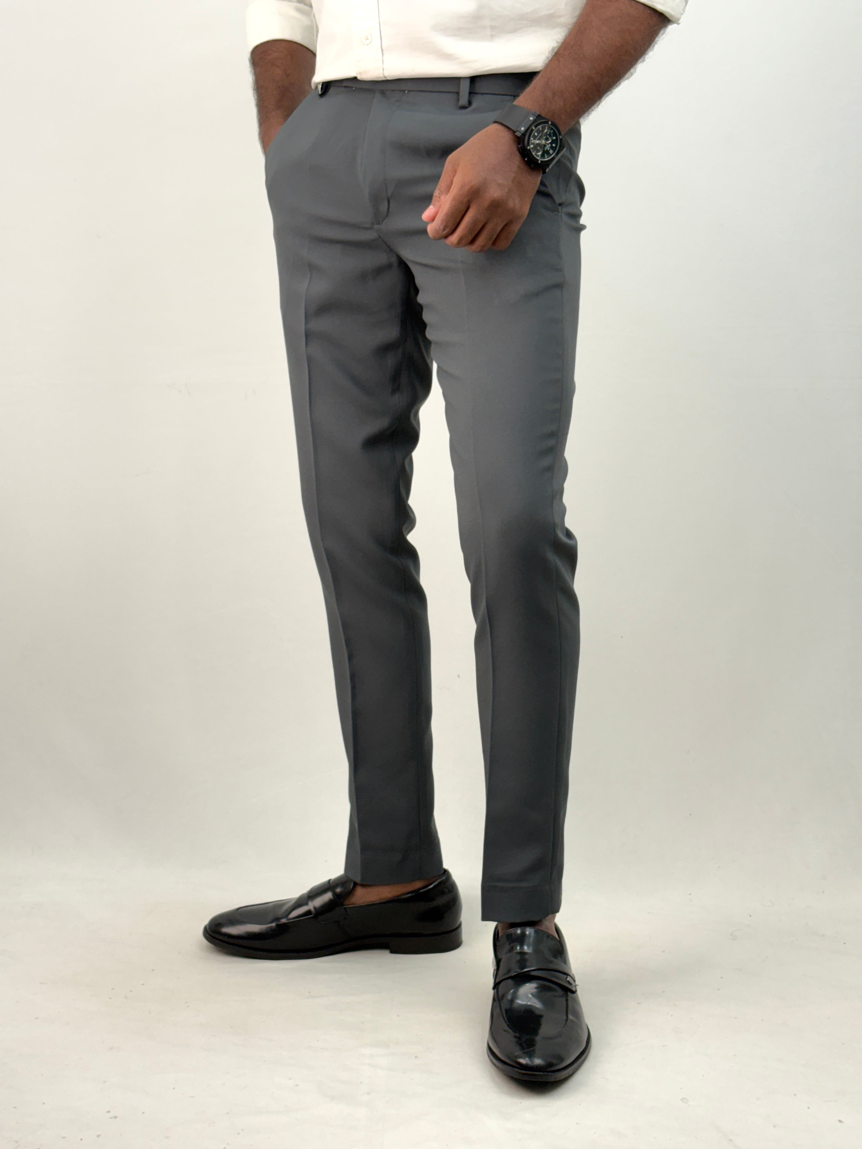 Peacock Green Ankle Fit Formal Pant