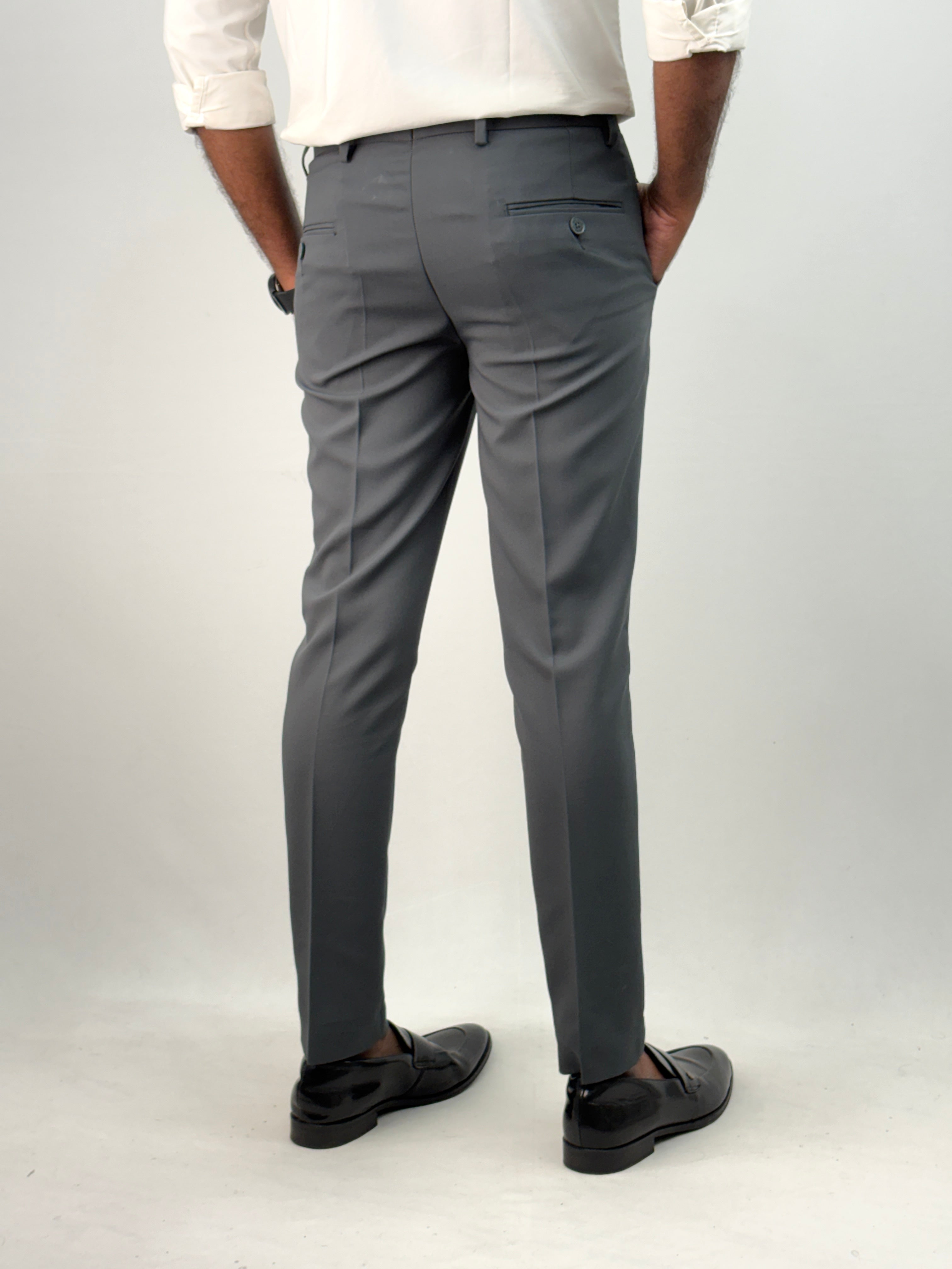 Peacock Green Ankle Fit Formal Pant