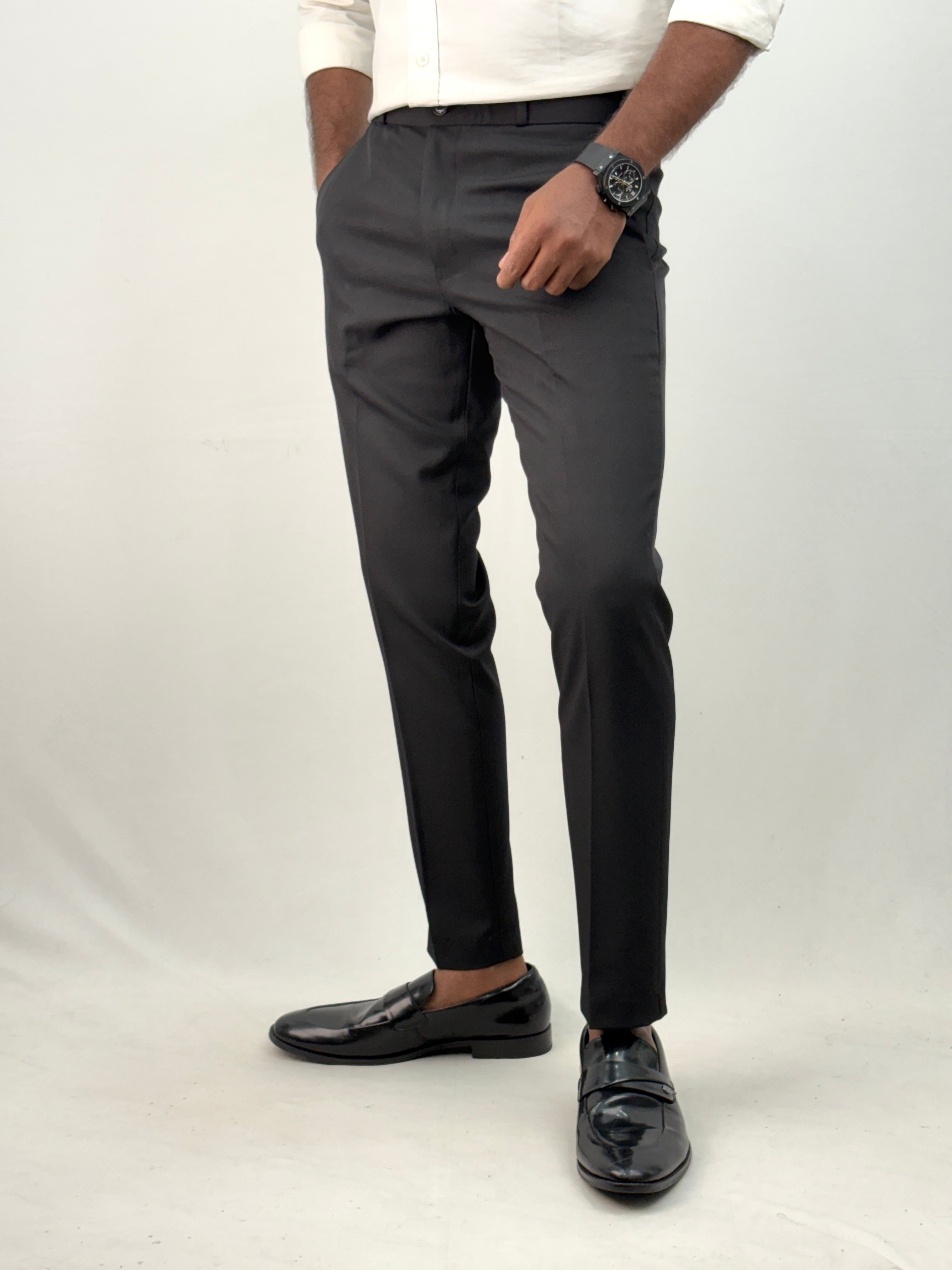 Black Ankle Fit Formal Pant