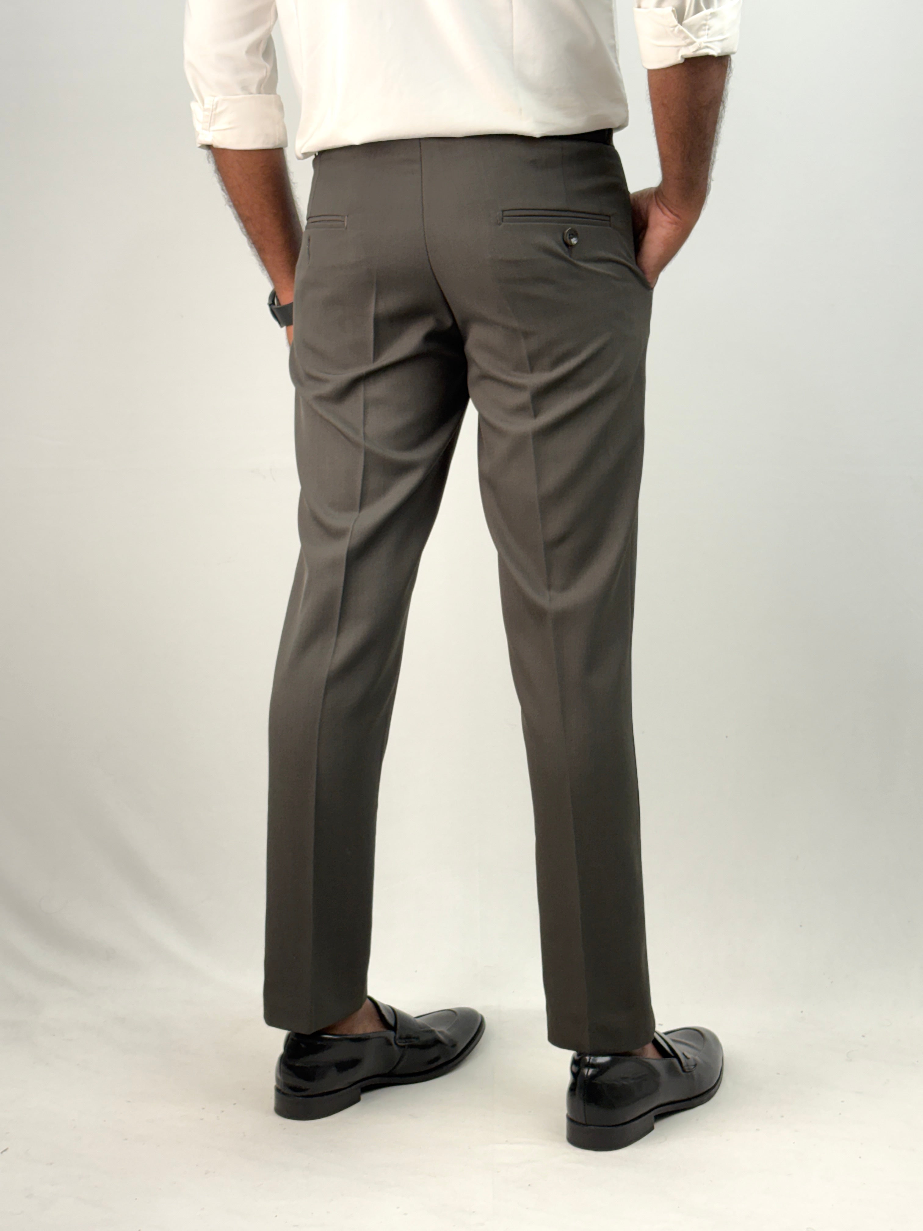 Dark Brown Ankle Fit Formal Pant