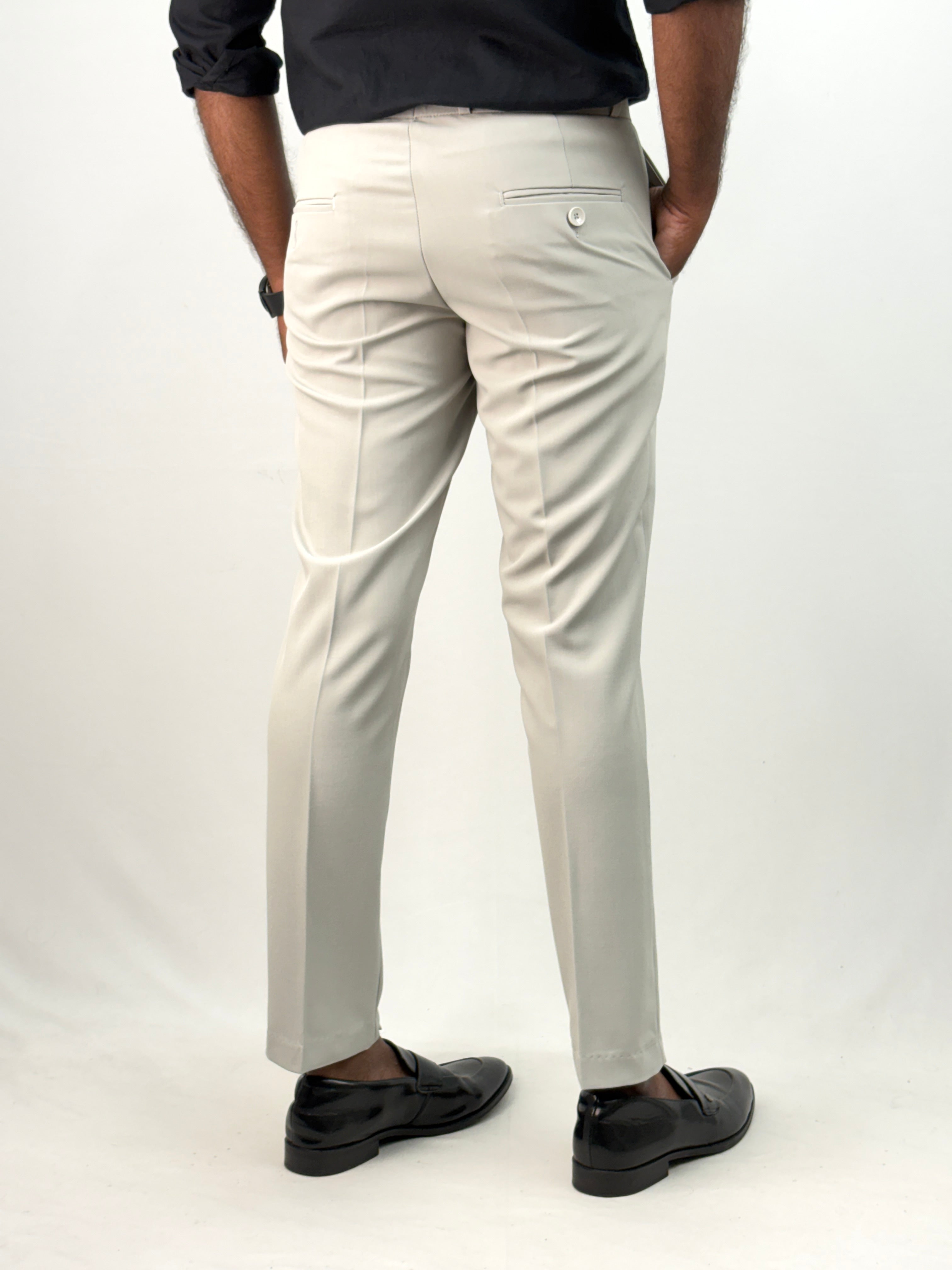 Light Grey Ankle Fit Formal Pant