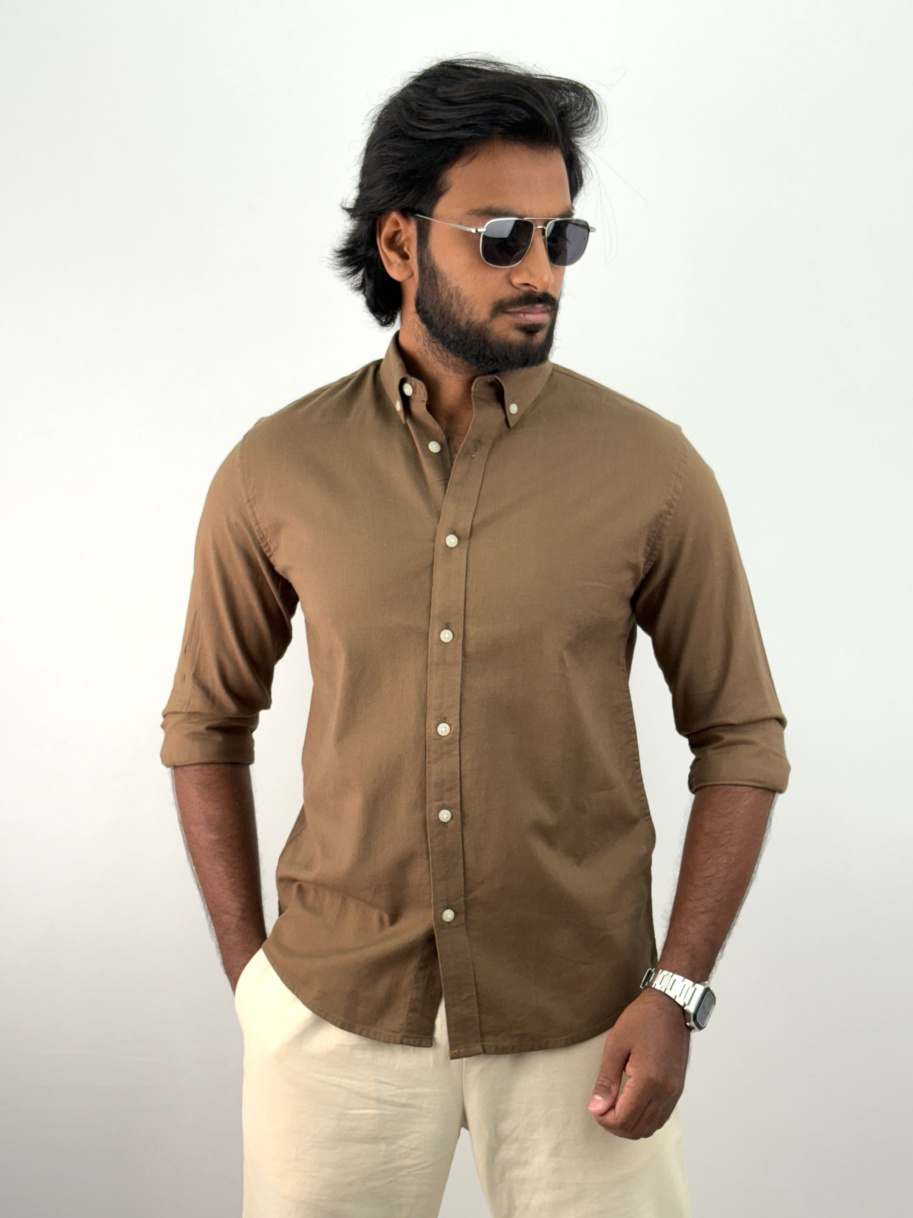 Dark Olive Linen Shirts