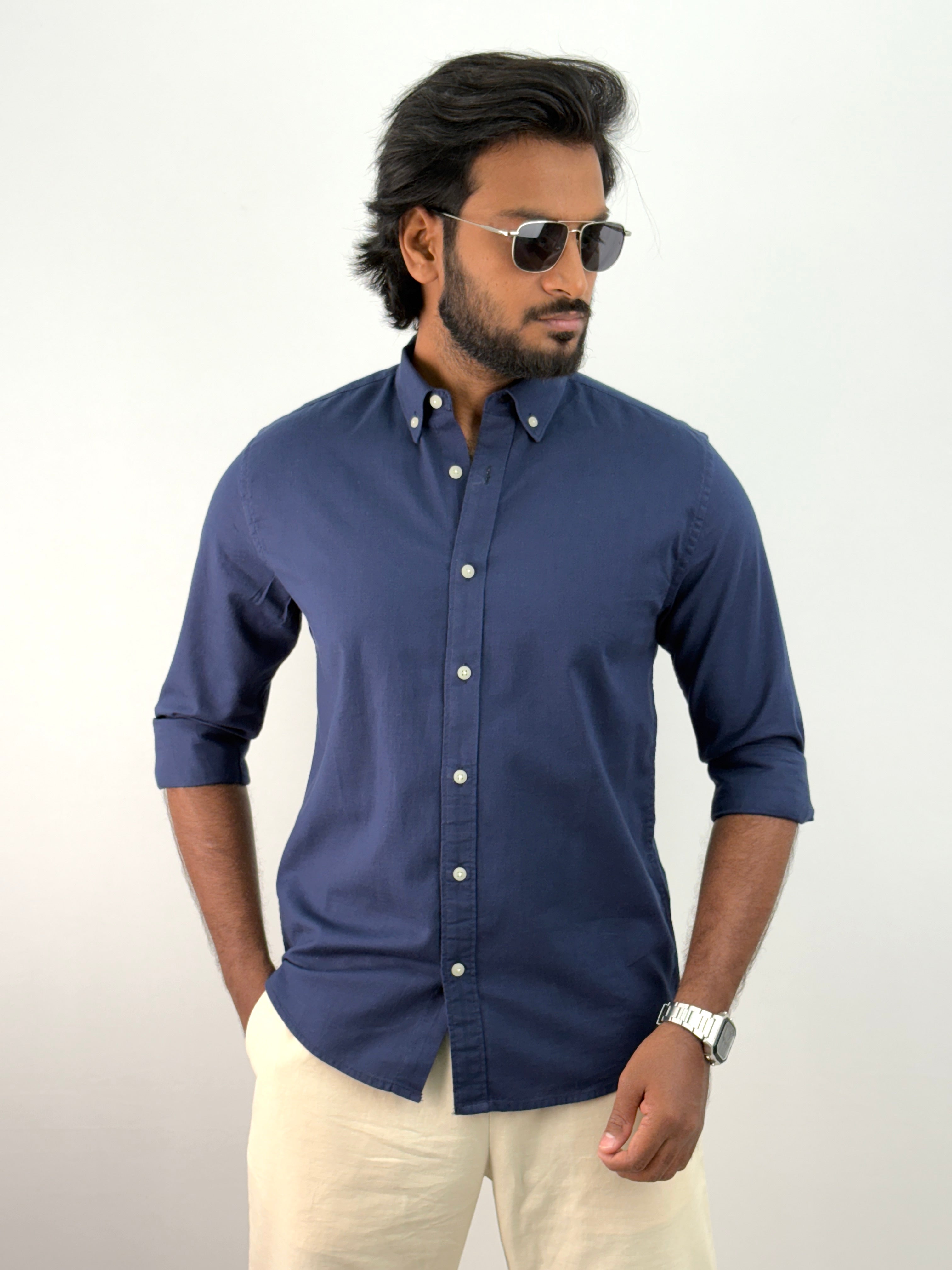 Navy Linen Shirts