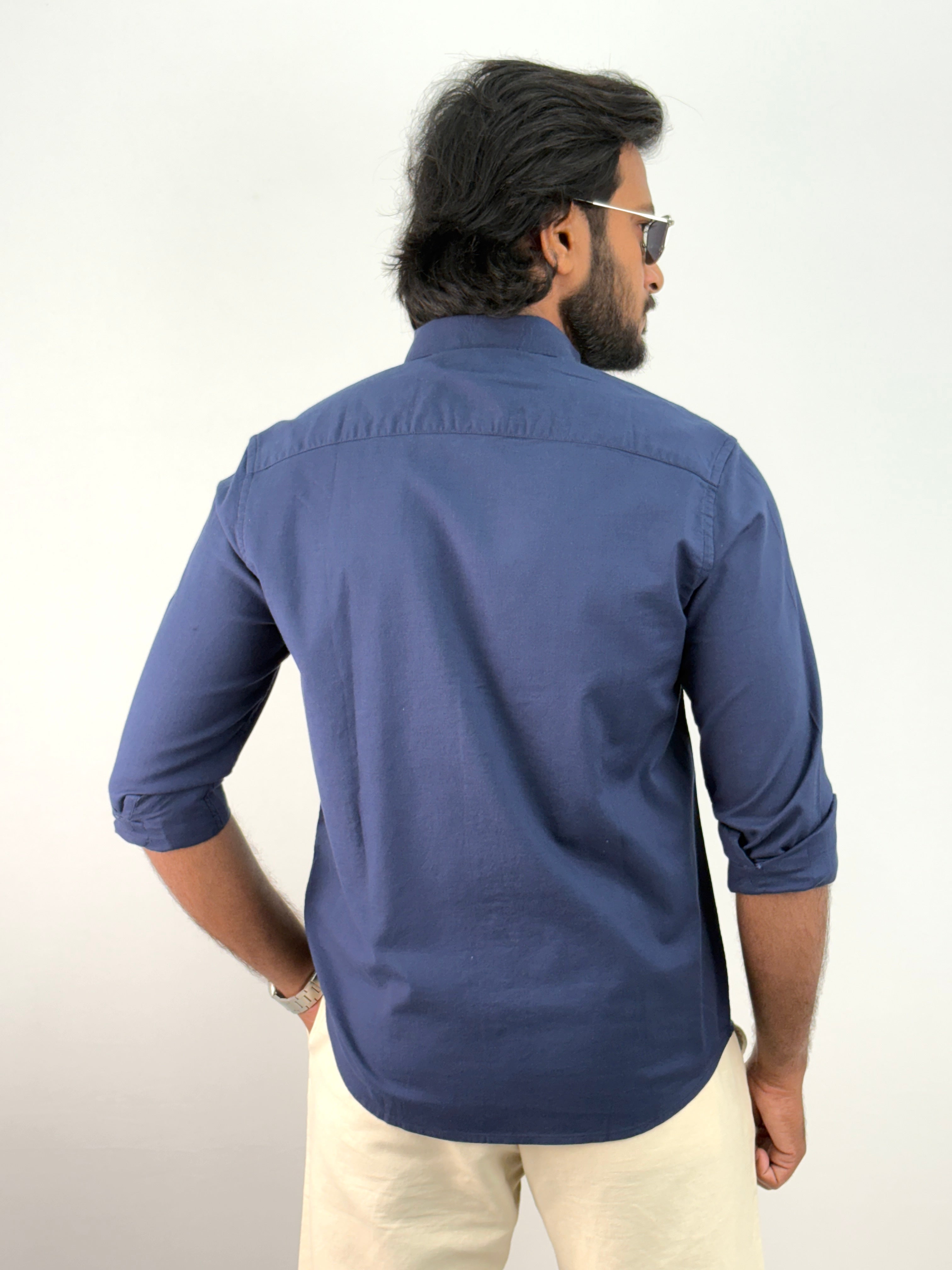 Navy Linen Shirts