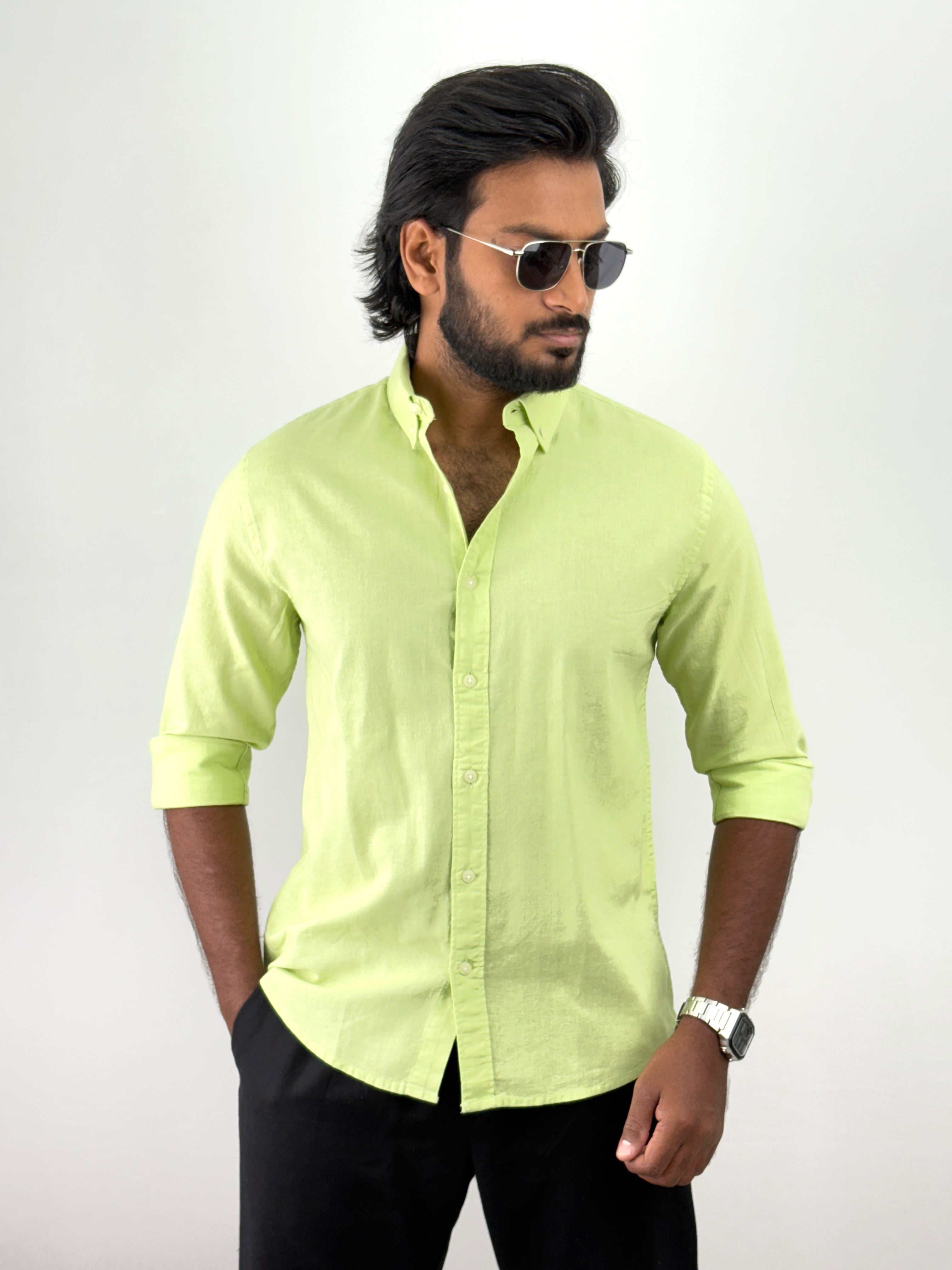 Neon Green Linen Shirts