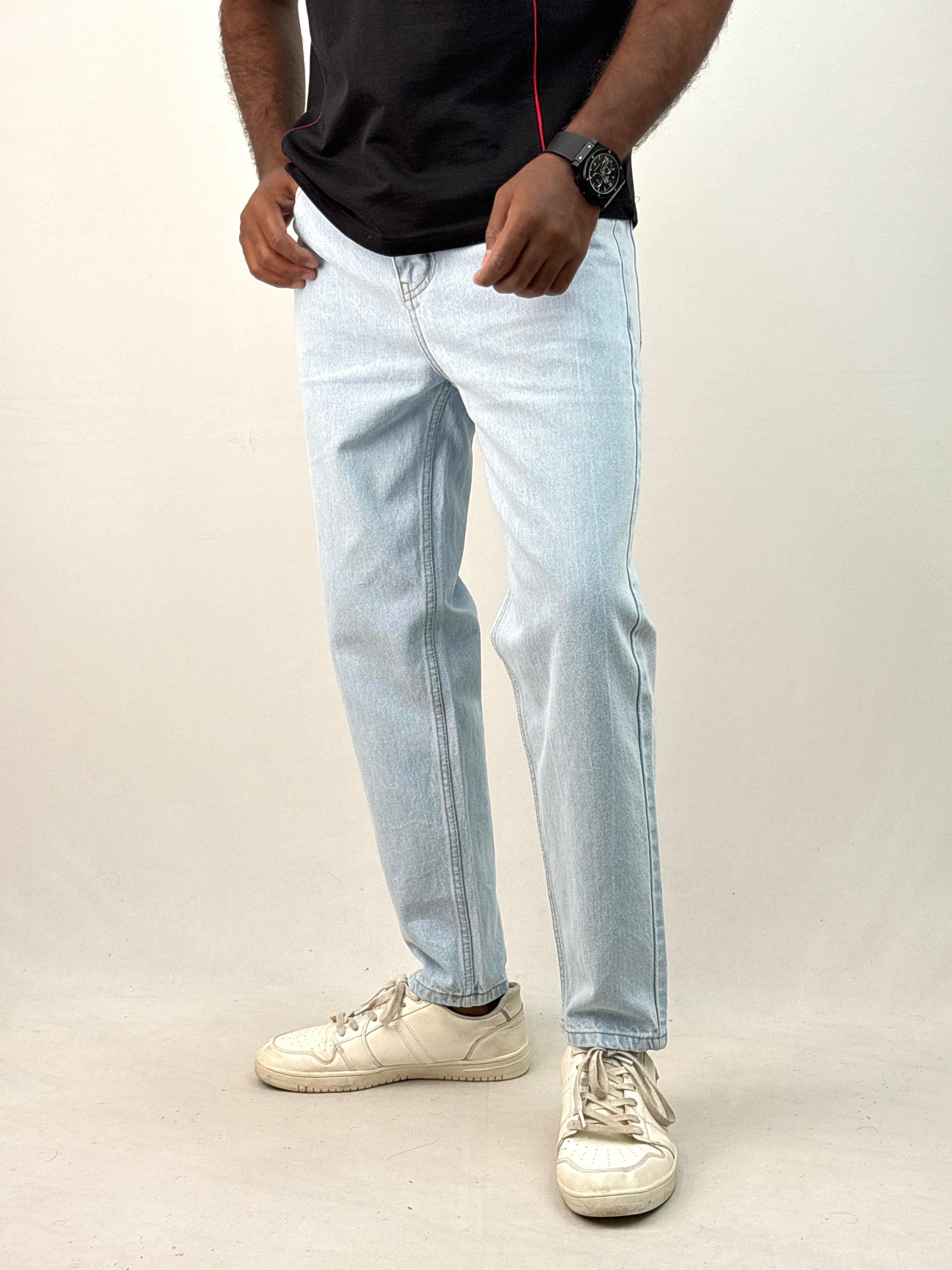 Ice Blue Semi Baggy Jean