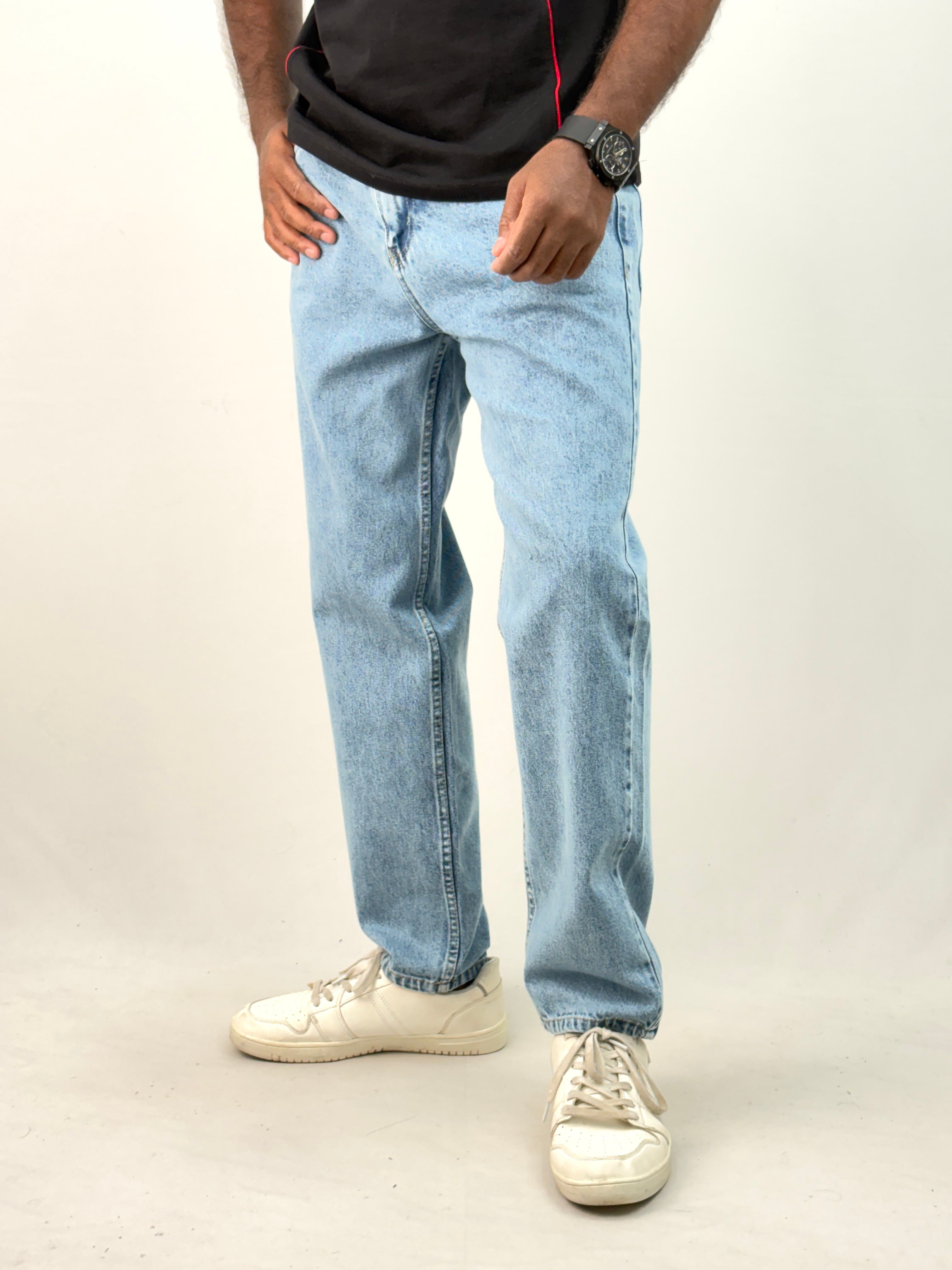 Light Blue Acid Wash Semi Baggy Jean