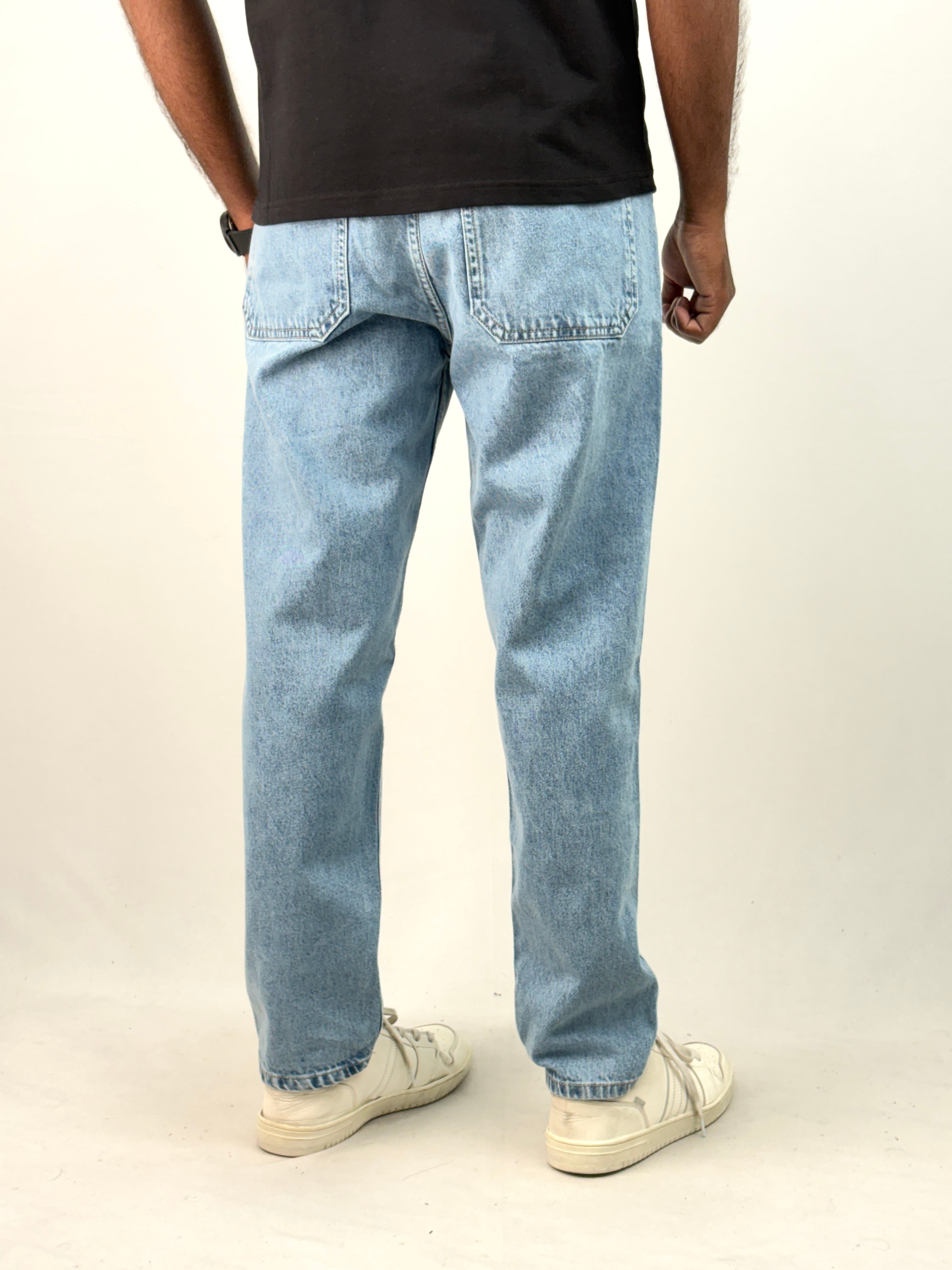 Light Blue Acid Wash Semi Baggy Jean