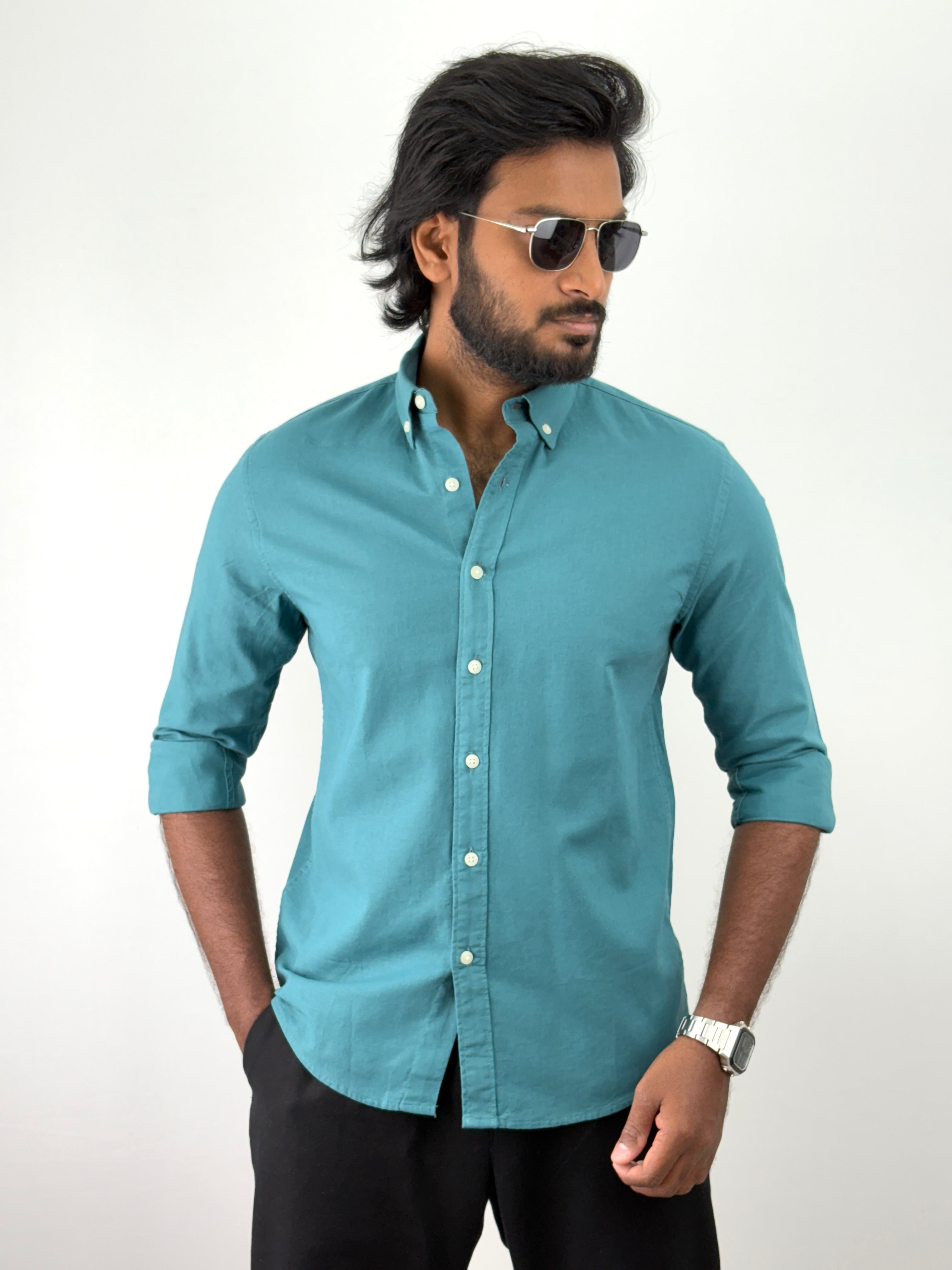 Aqua Green Linen Shirts