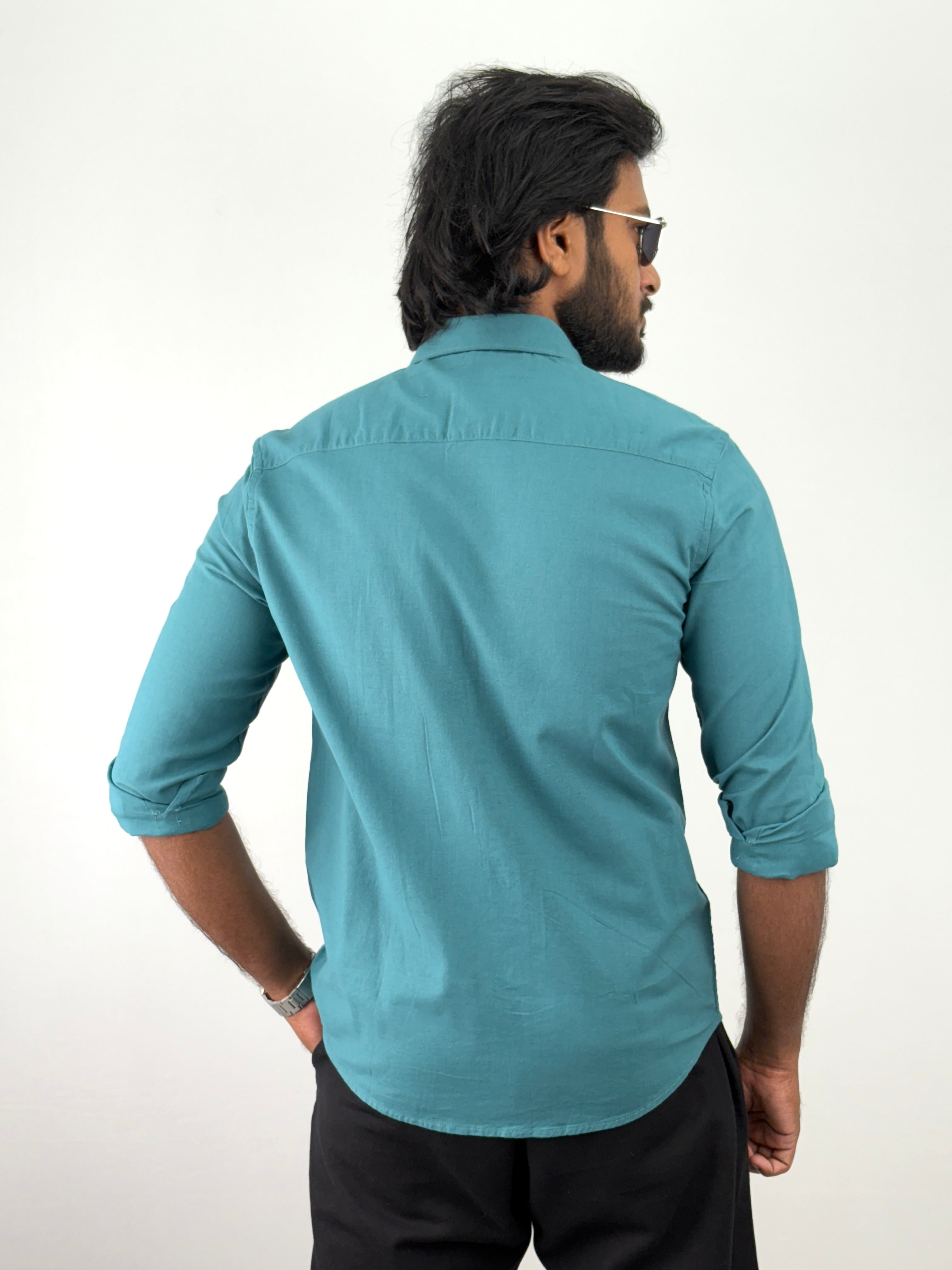 Aqua Green Linen Shirts