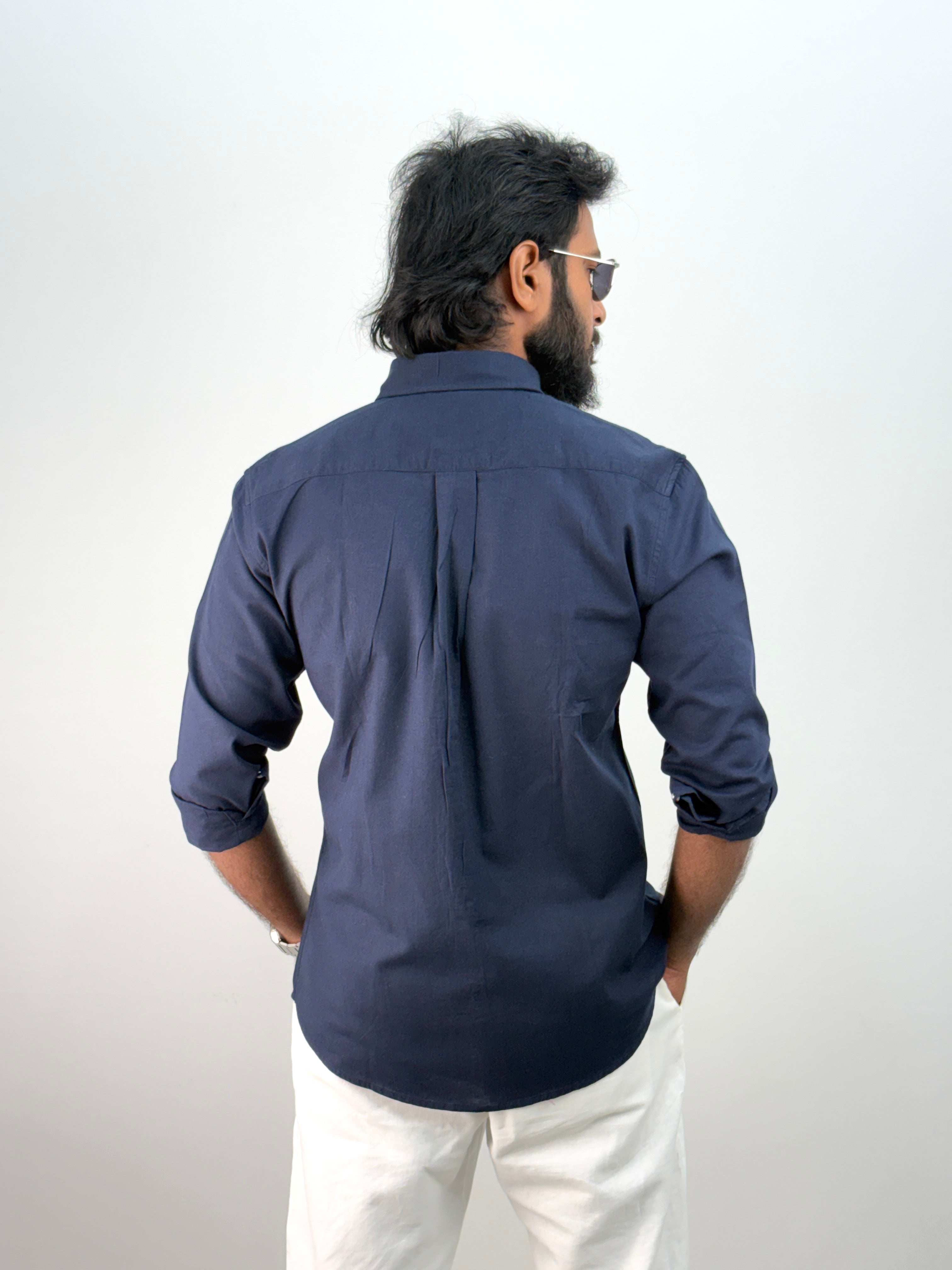 Navy Linen Shirt