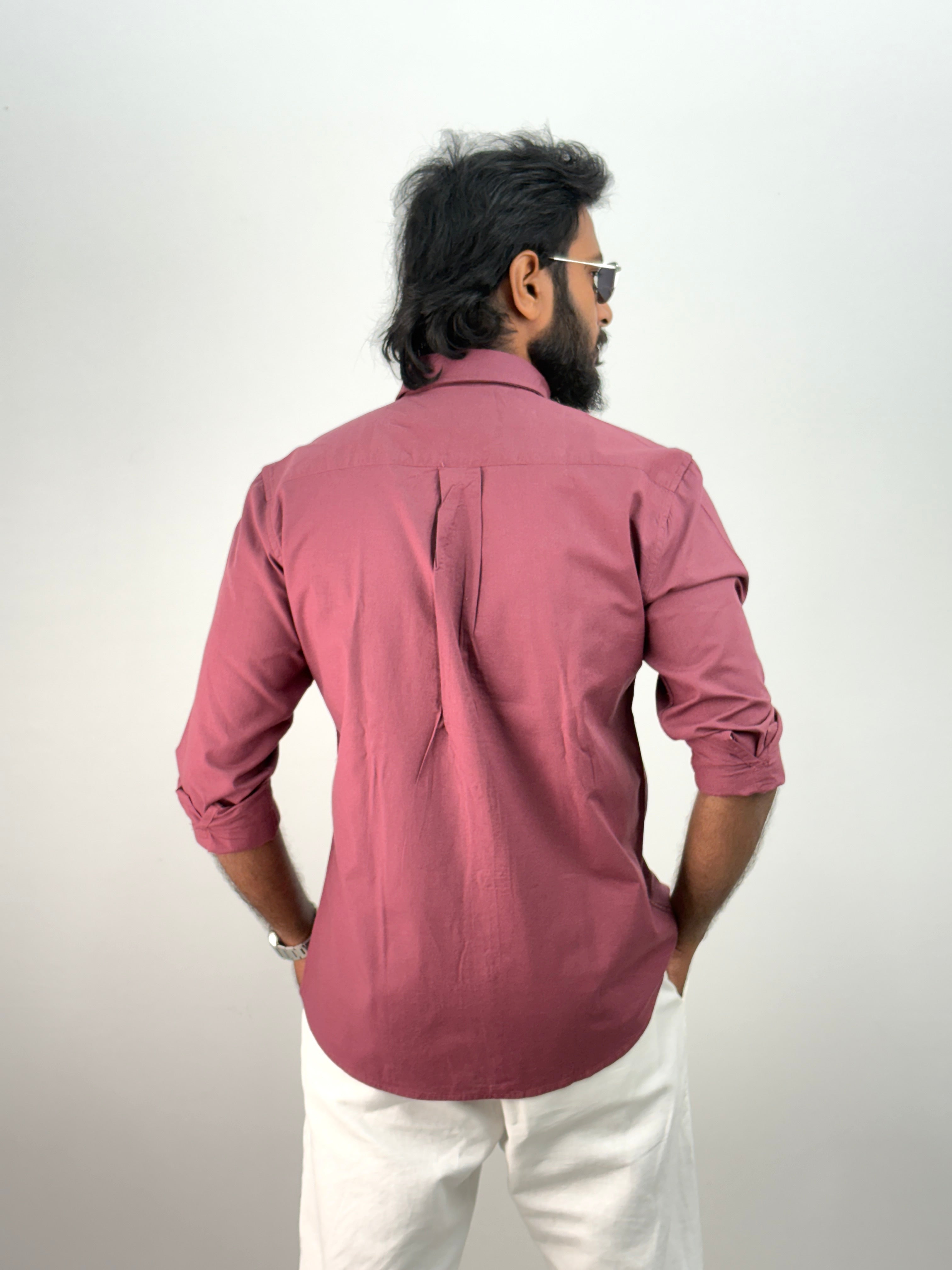 Burgundy Linen Shirt