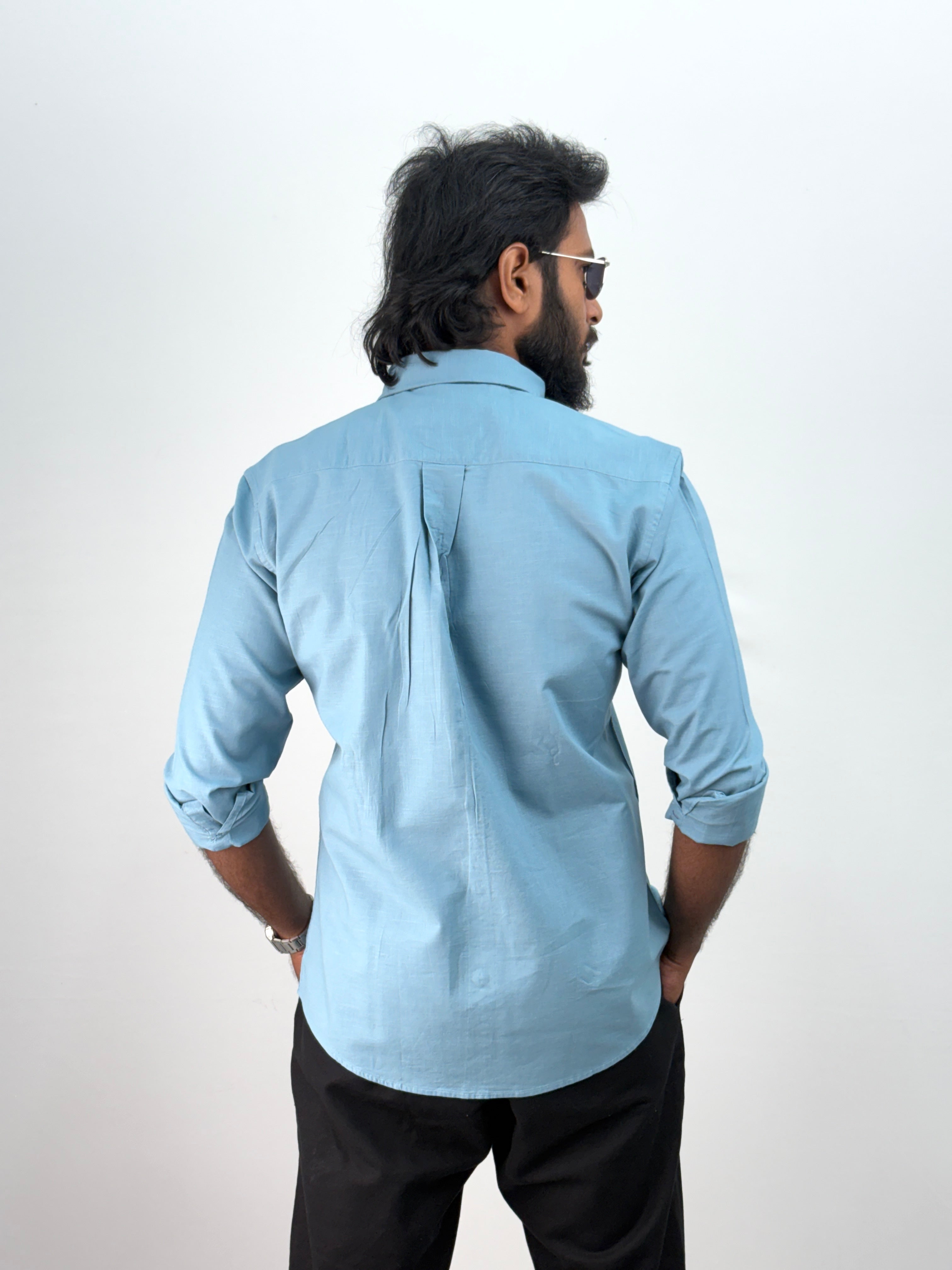 Aqua Linen Shirt