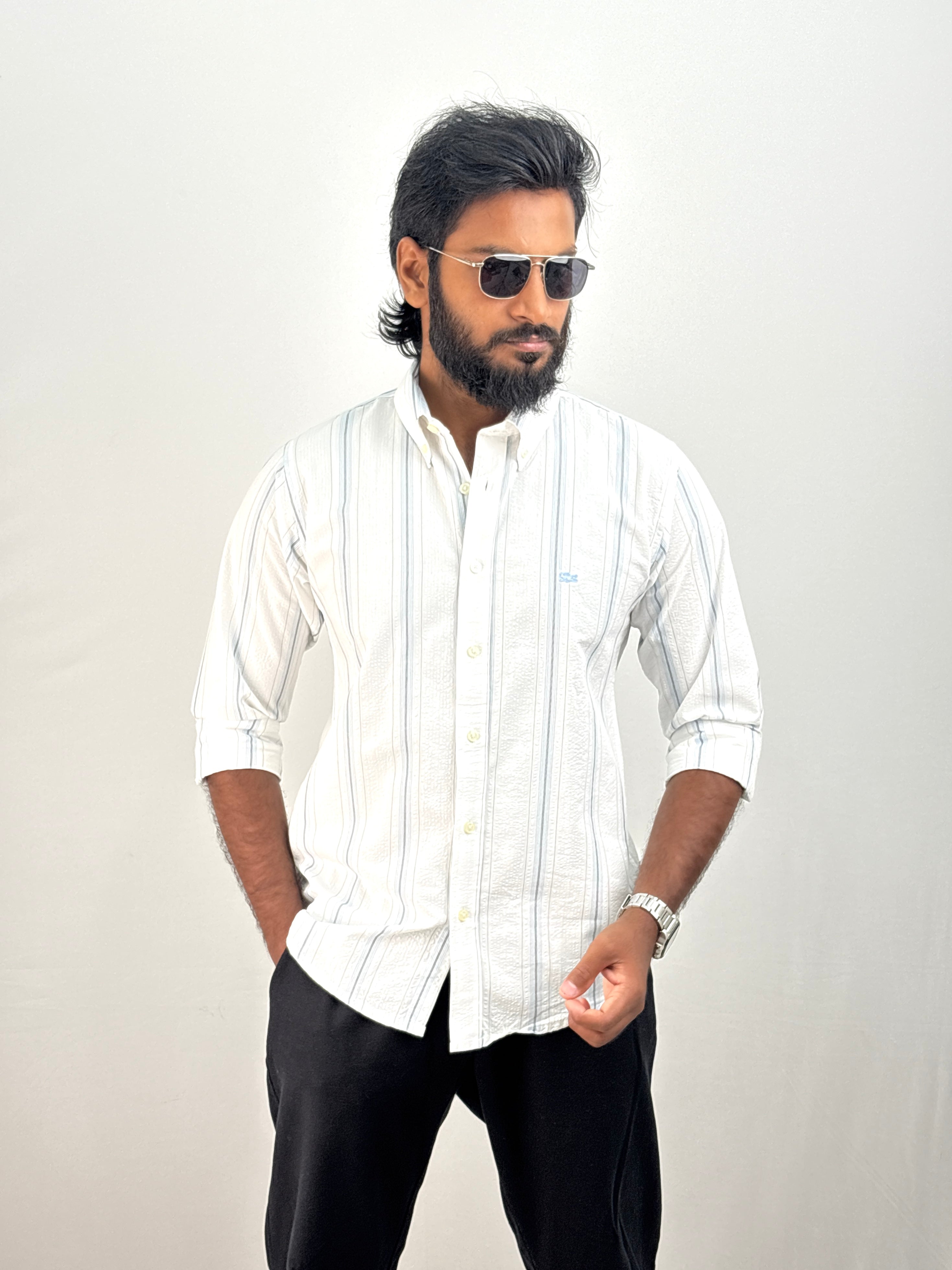 White Blue Stripe Shirt #