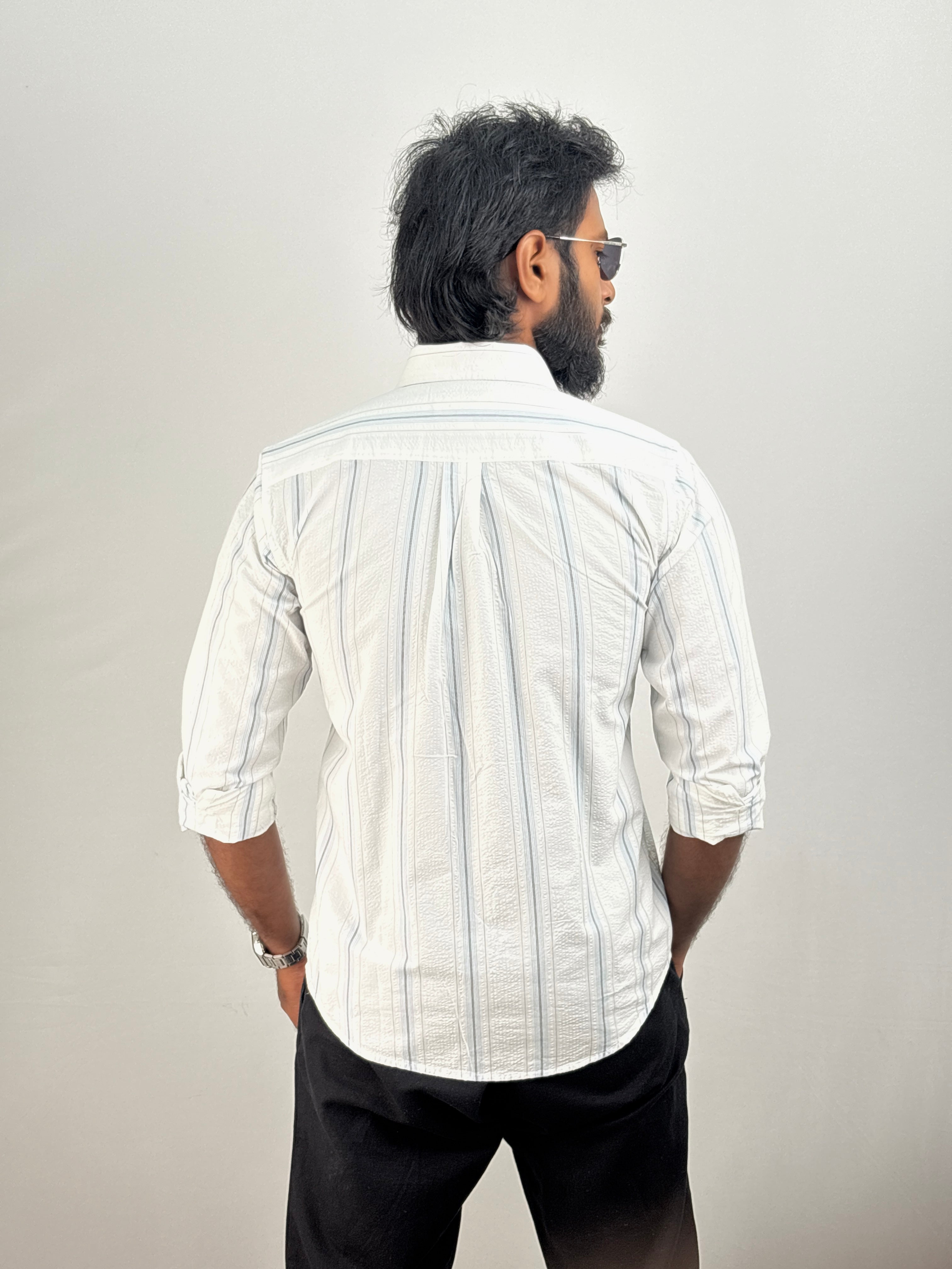 White Blue Stripe Shirt #