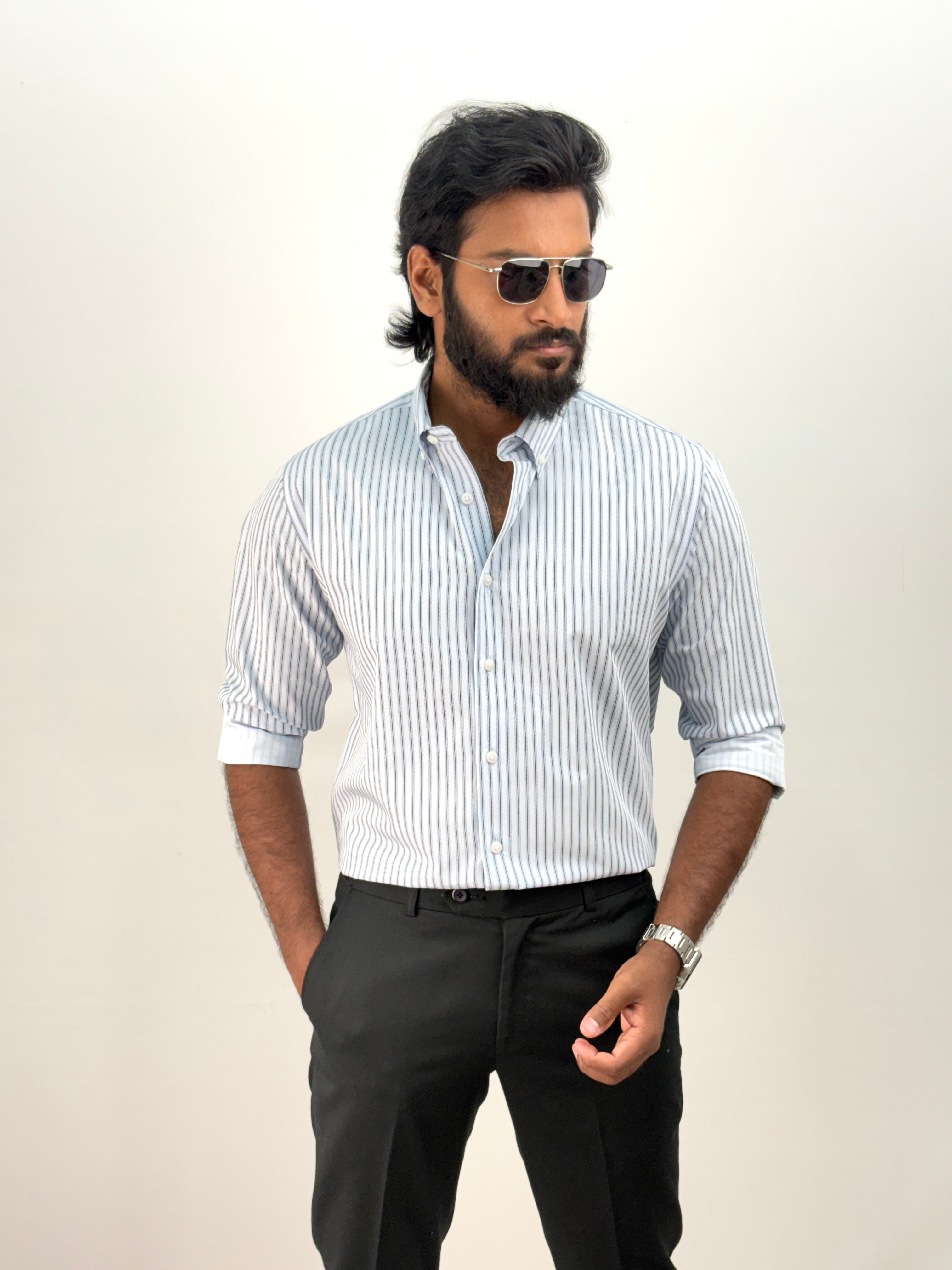 Ice Blue IMP Stripe Shirt