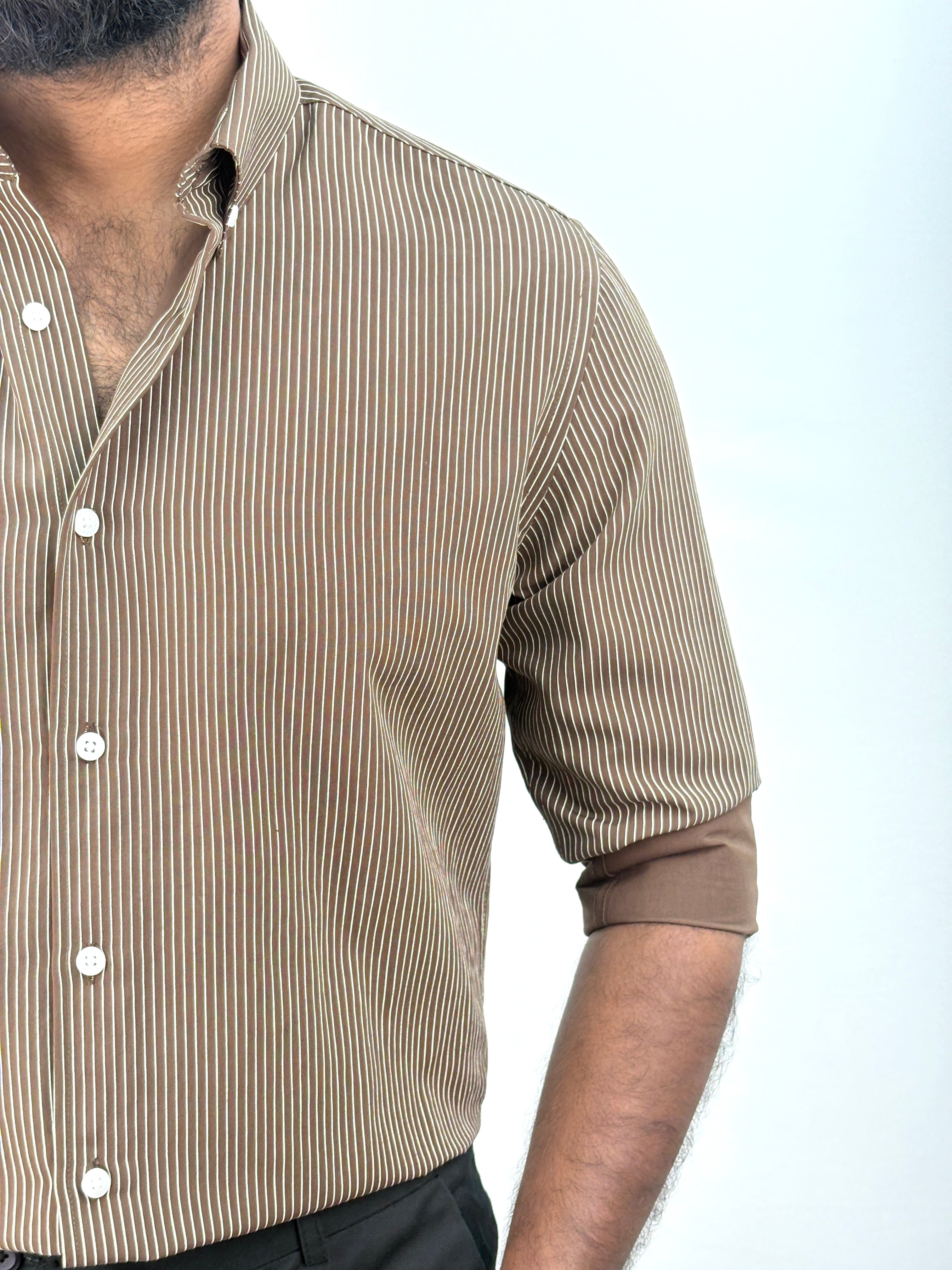 Brown IMP Stripe Shirt