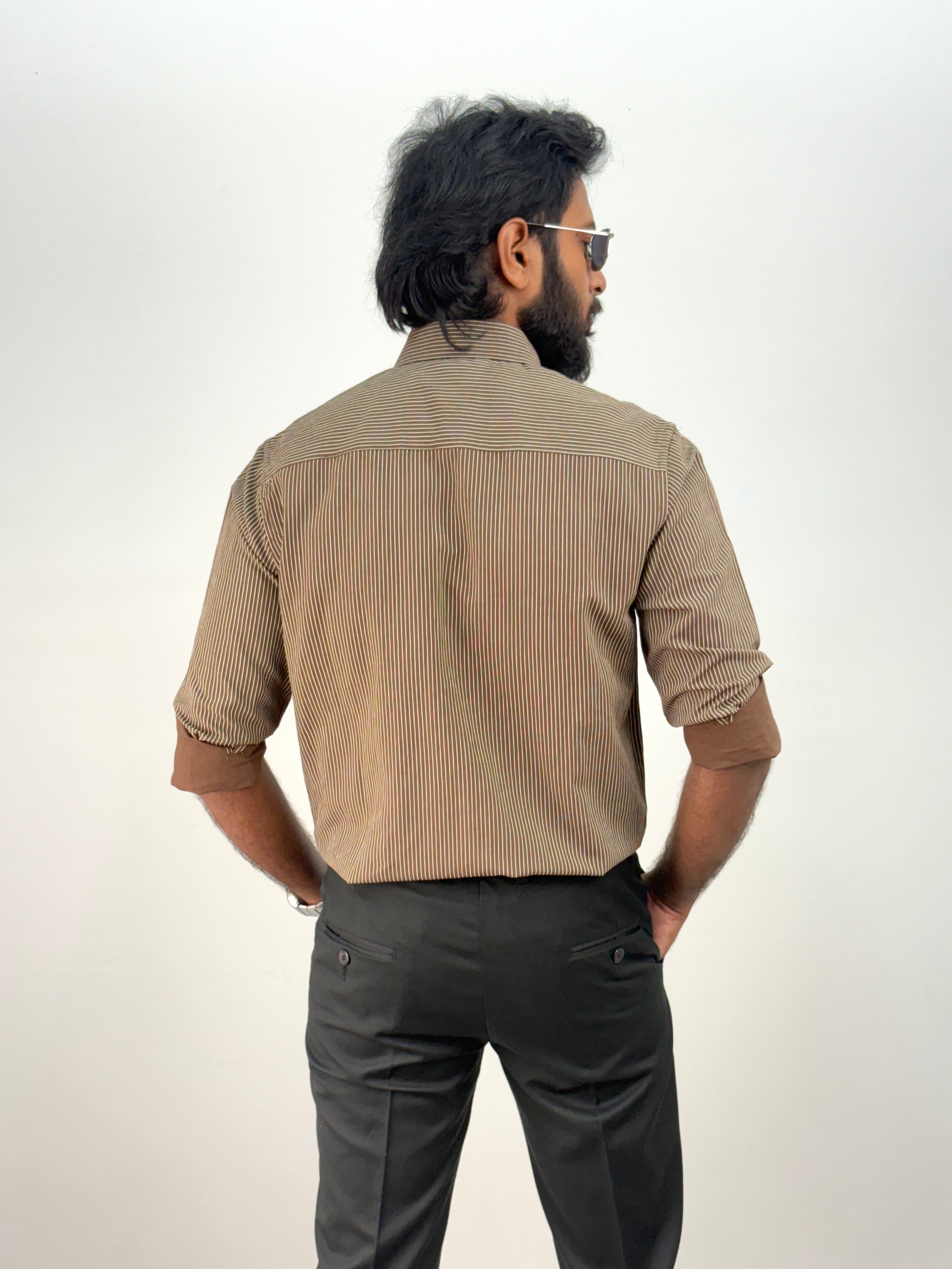 Brown IMP Stripe Shirt