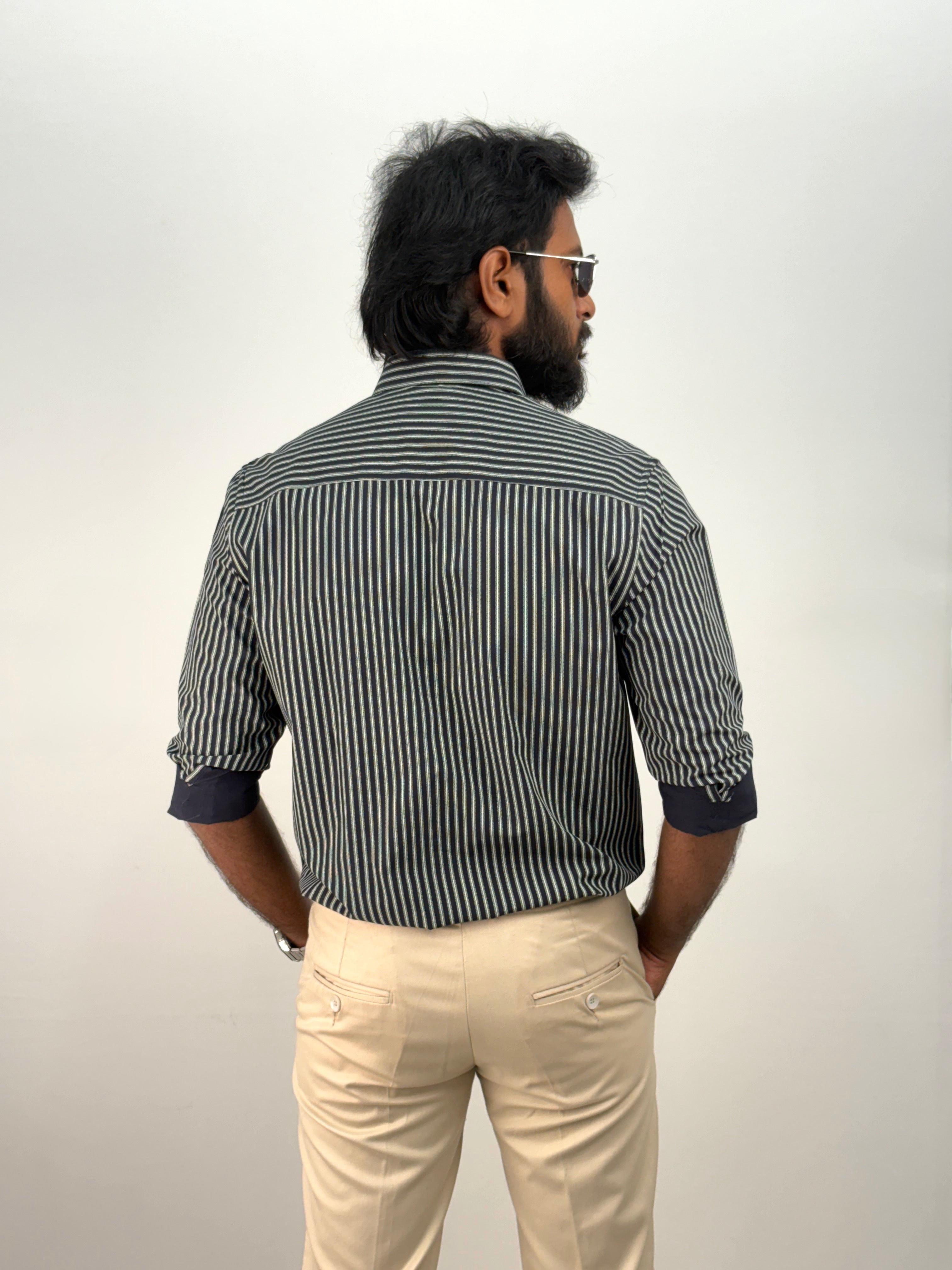 White Blue IMP Stripe Shirt
