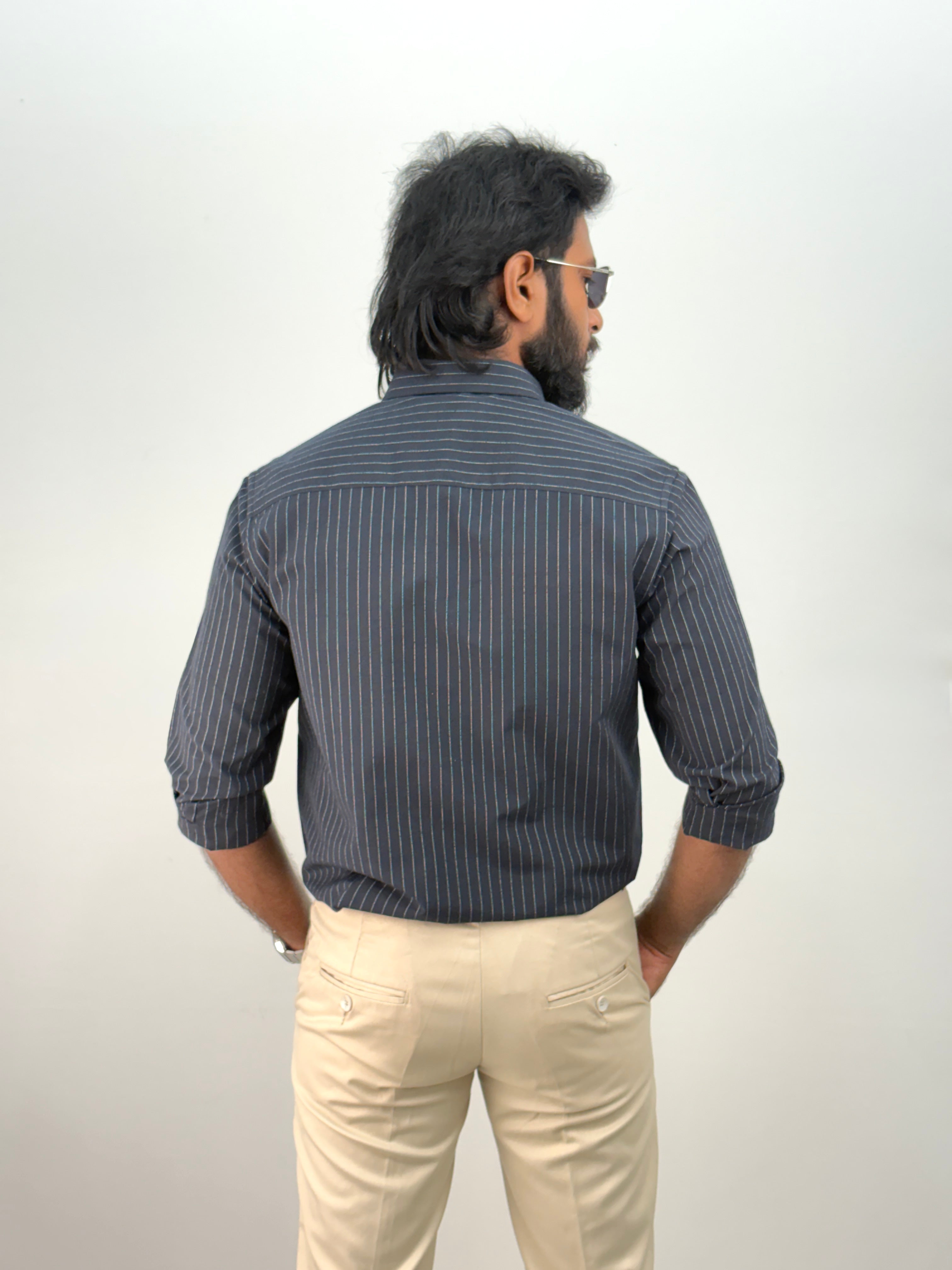 Dark Blue IMP Stripe Shirt