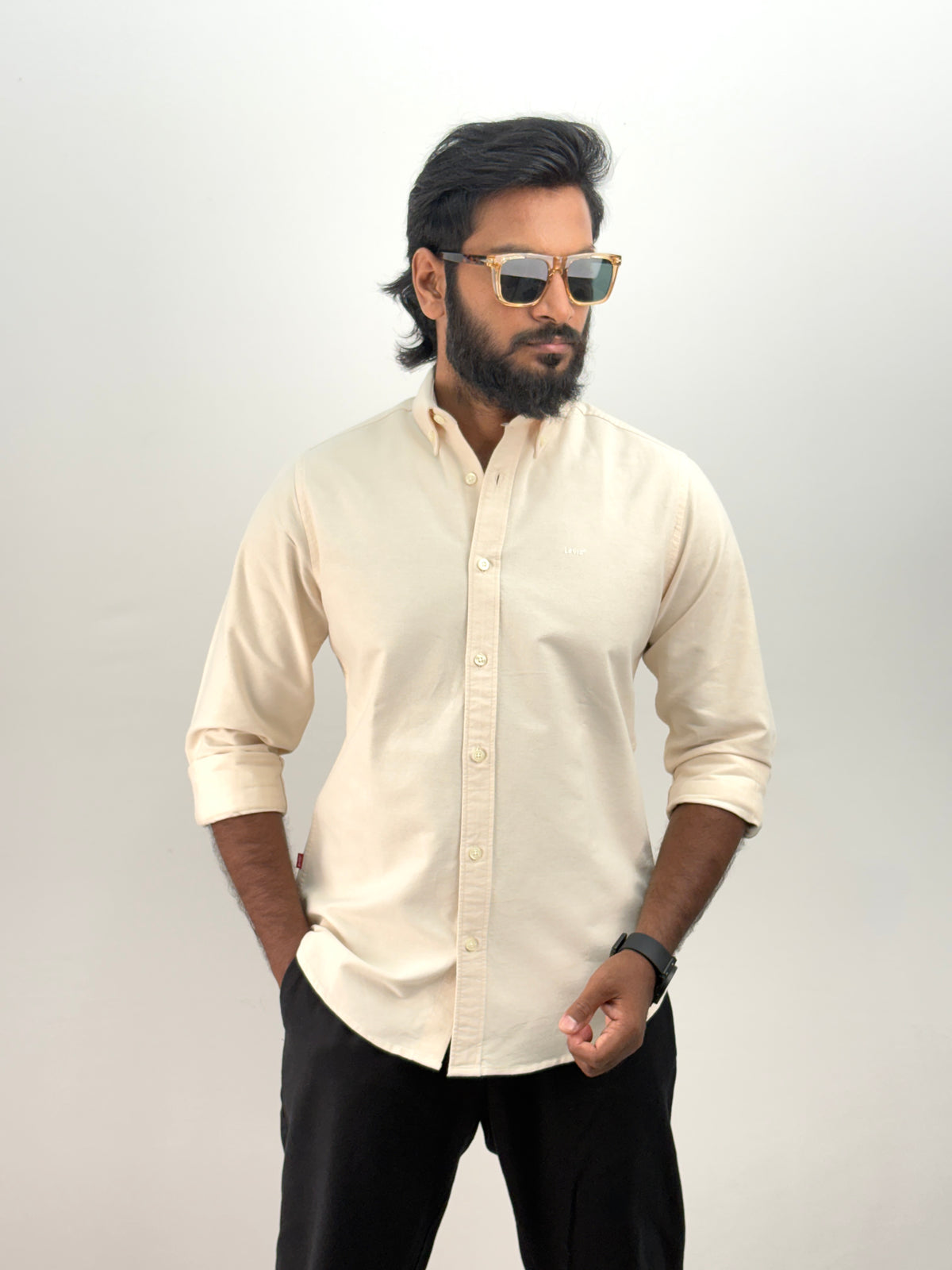 Beige Plain Shirt