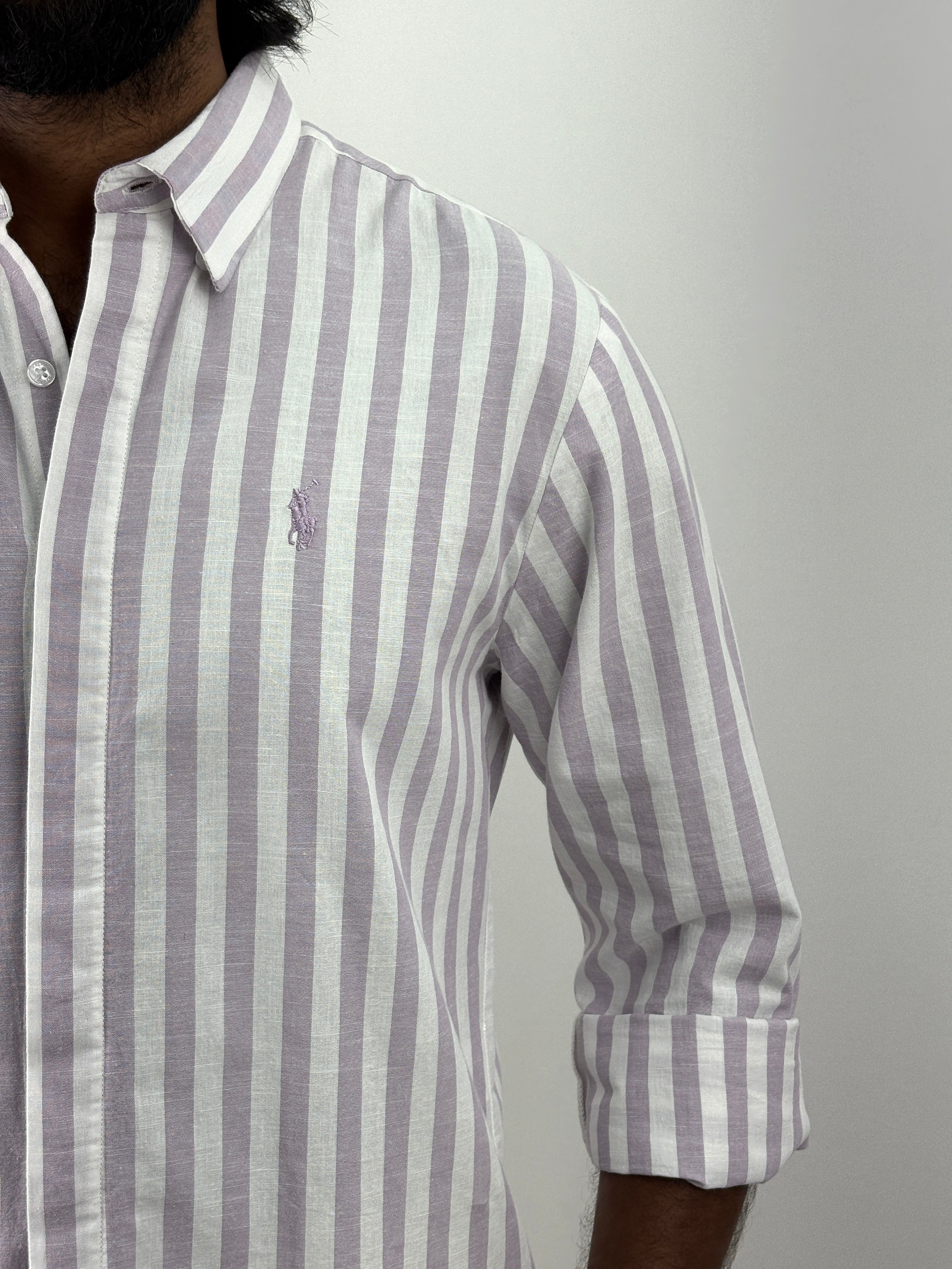 Lavender Linen Stripe shirt
