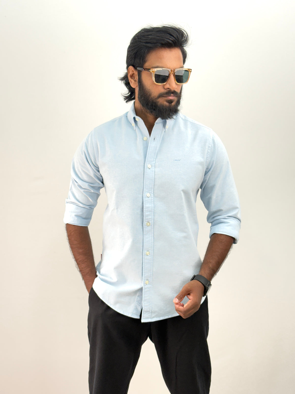 Ice Blue Plain Shirt