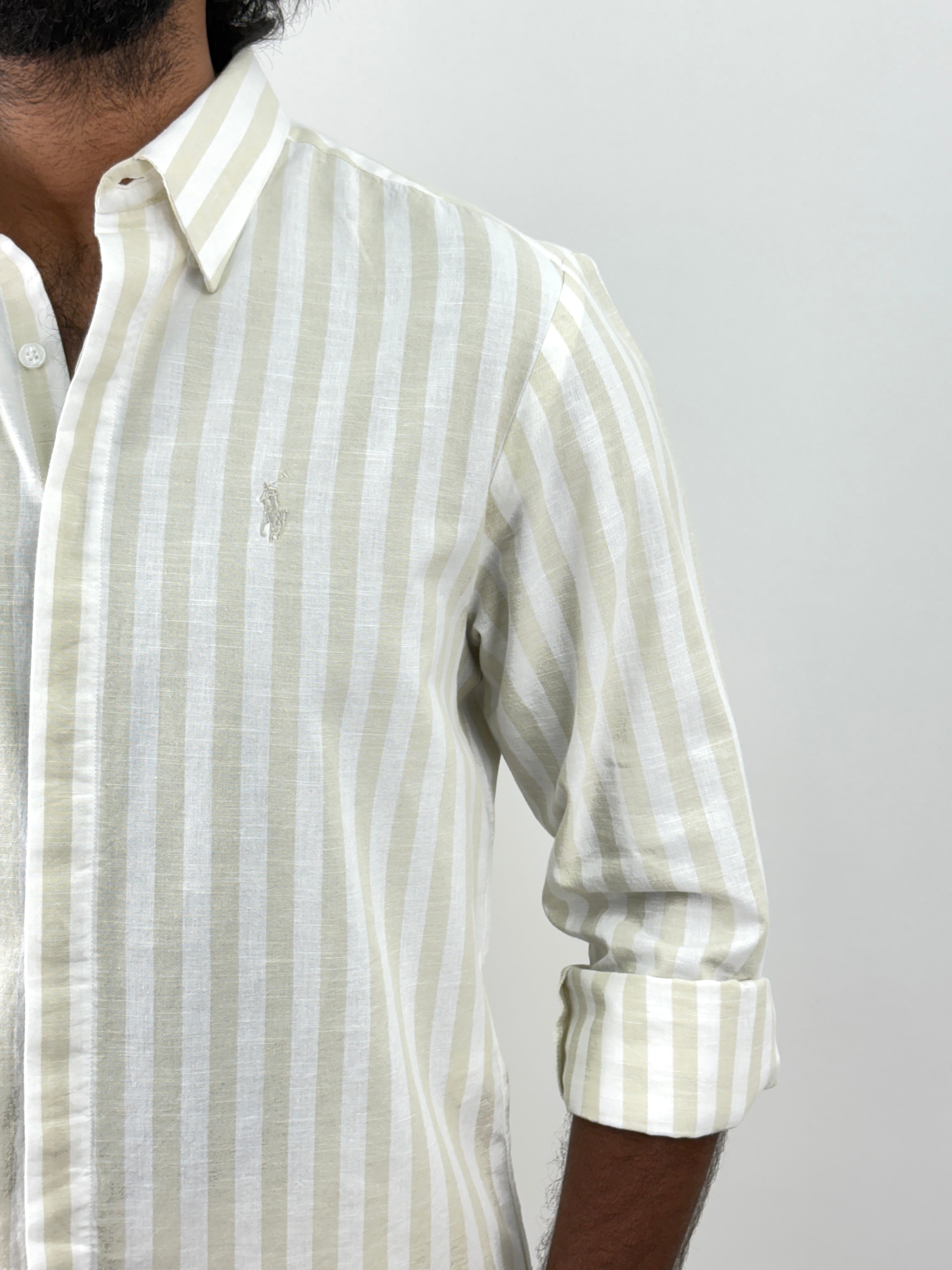 Beige Linen Stripe shirt