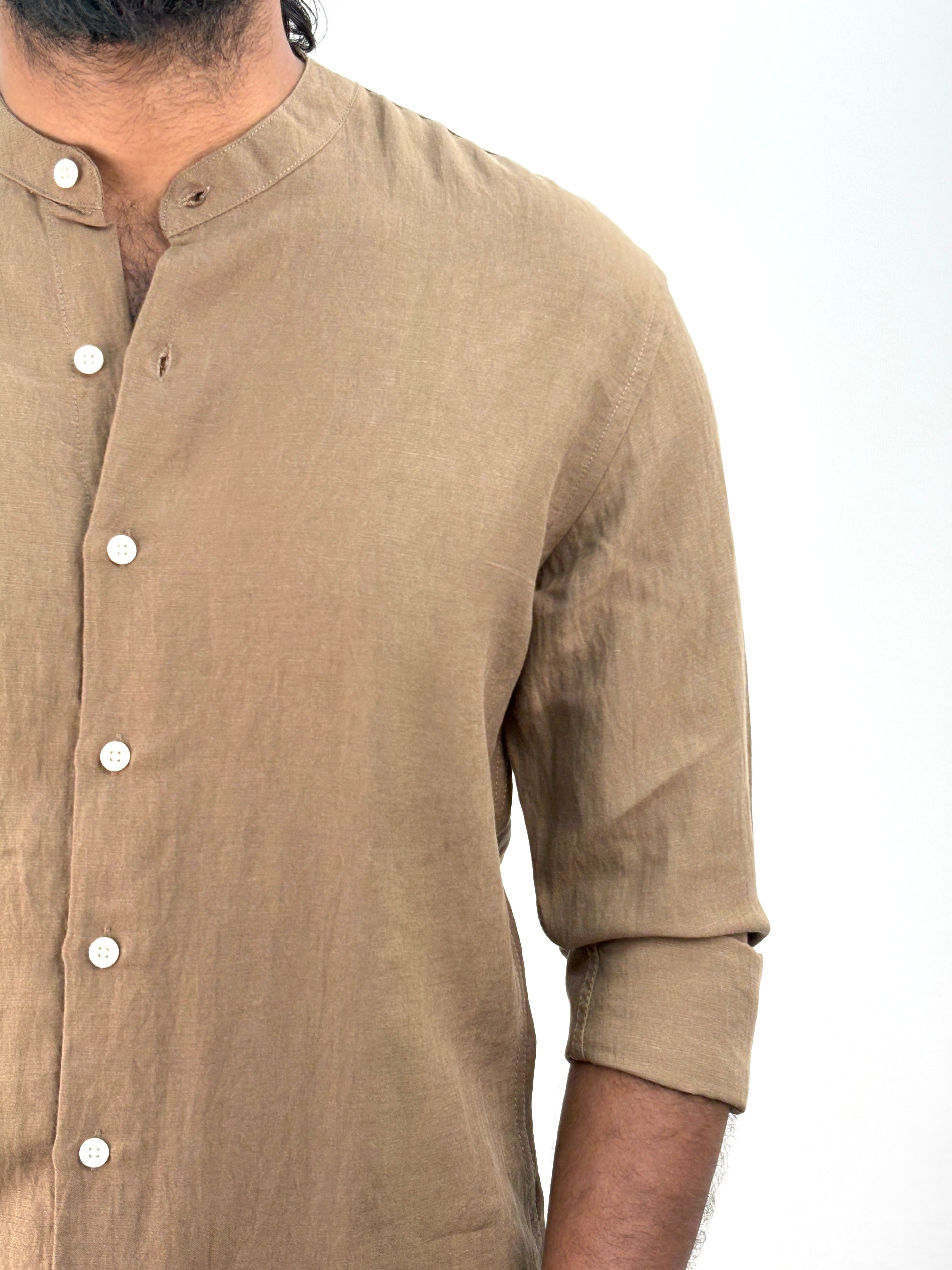 Khaki IMP Mandarin Collar Shirt