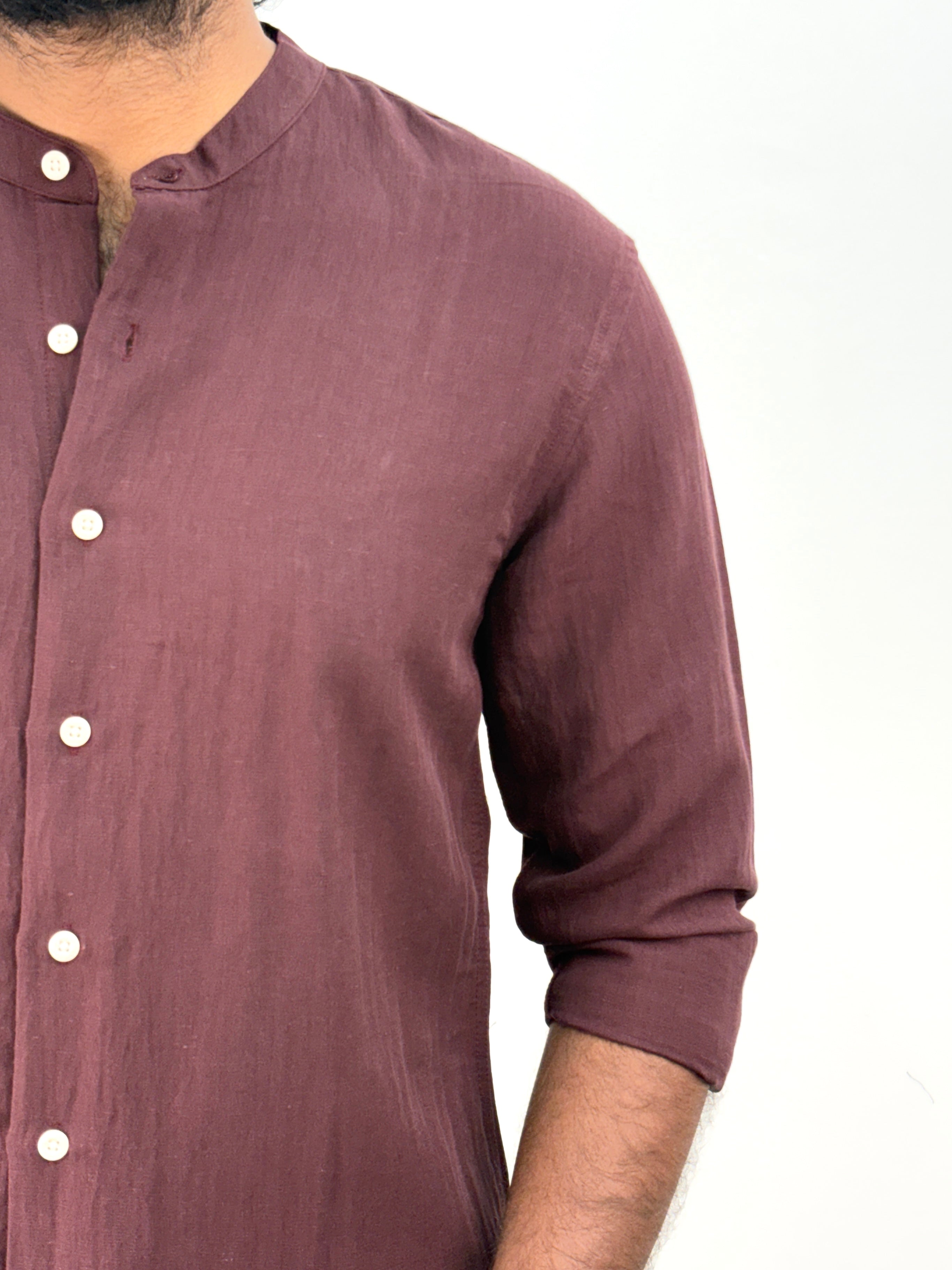 Maroon IMP Mandarin Collar Shirt